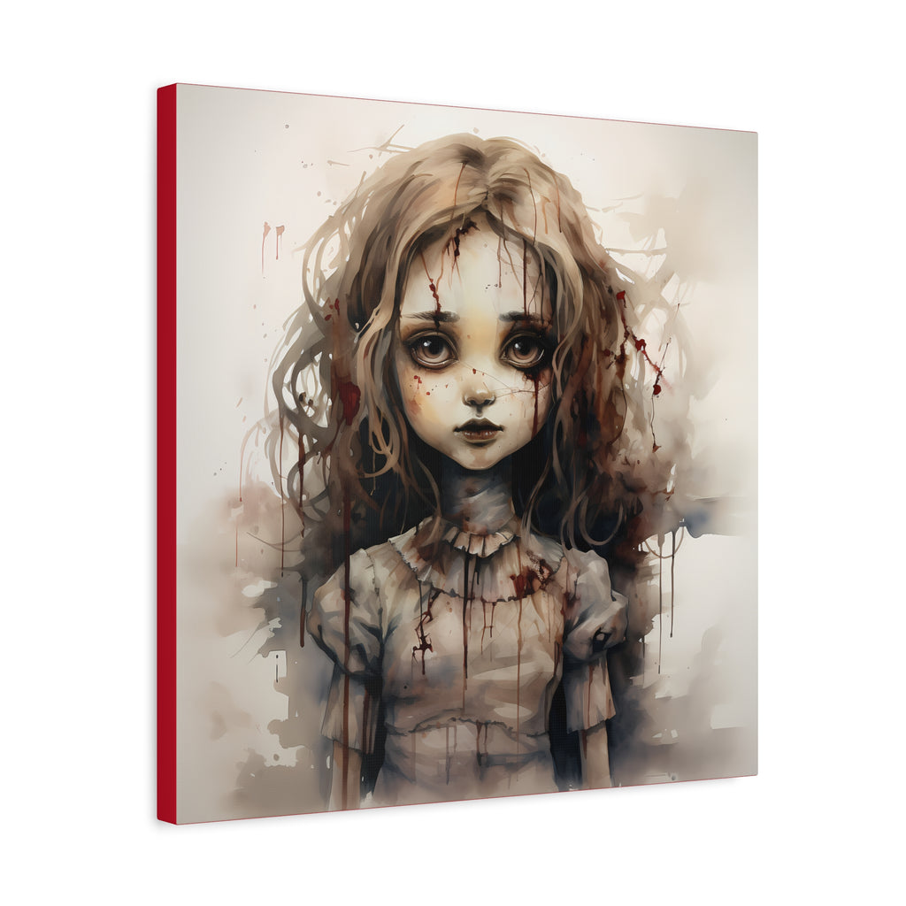 Creepy Doll Art Canvas, Dark Fantasy Decor, Gothic Home Wall Art, Unique Gift Idea, Creepy Aesthetic, Horror Art