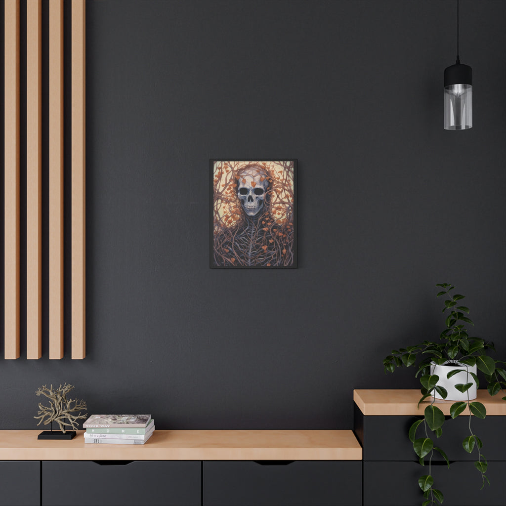 Vines Gothic Skeleton Wall Art Canvas, Spooky Home Decor, Fall Aesthetic, Halloween Art, Unique Gothic Gift
