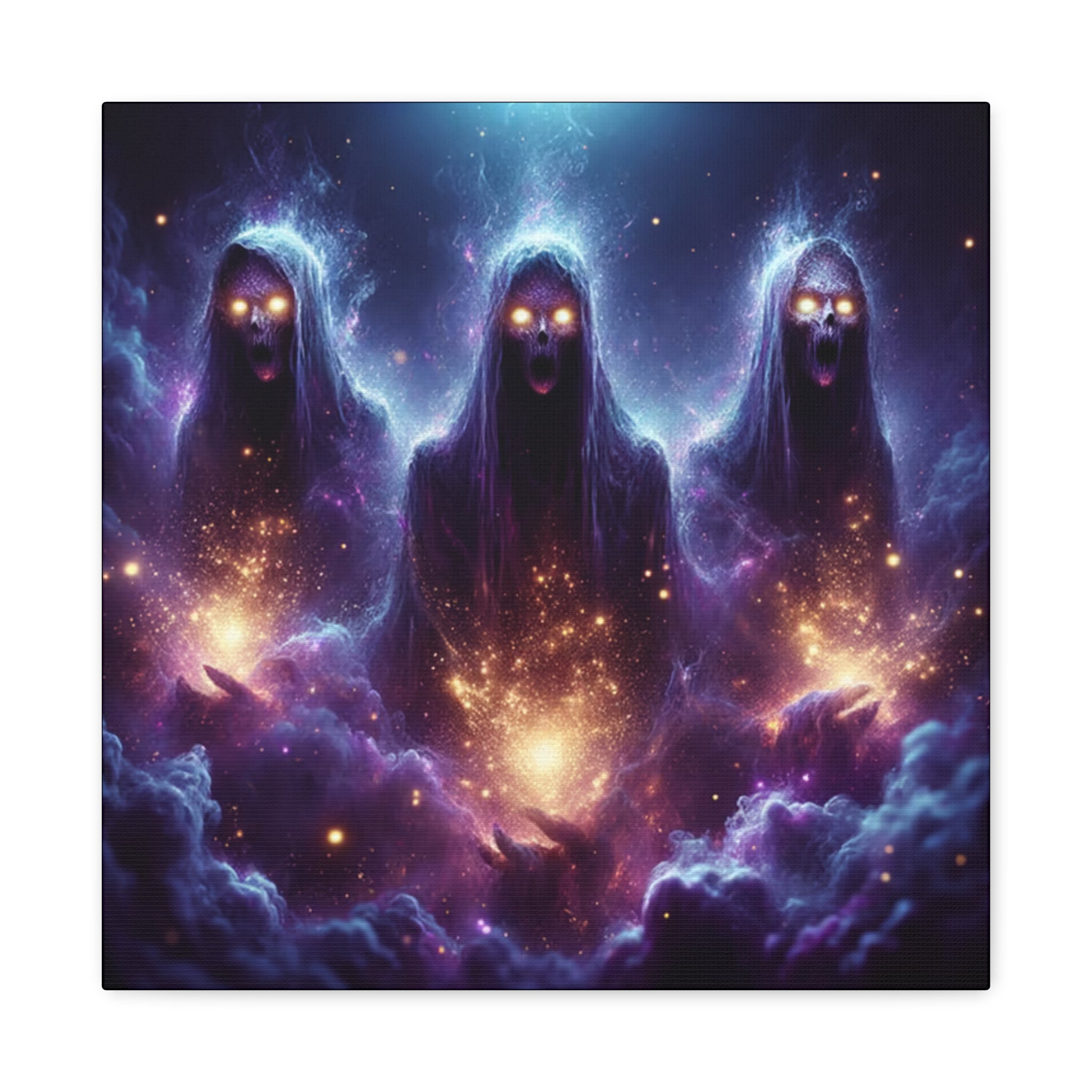 The Watchers  Canvas Print, Ethereal Wall Decor, Spiritual Home Art, Fantasy Canvas, Unique Gift Idea, Halloween Decor, Mystic Artwork