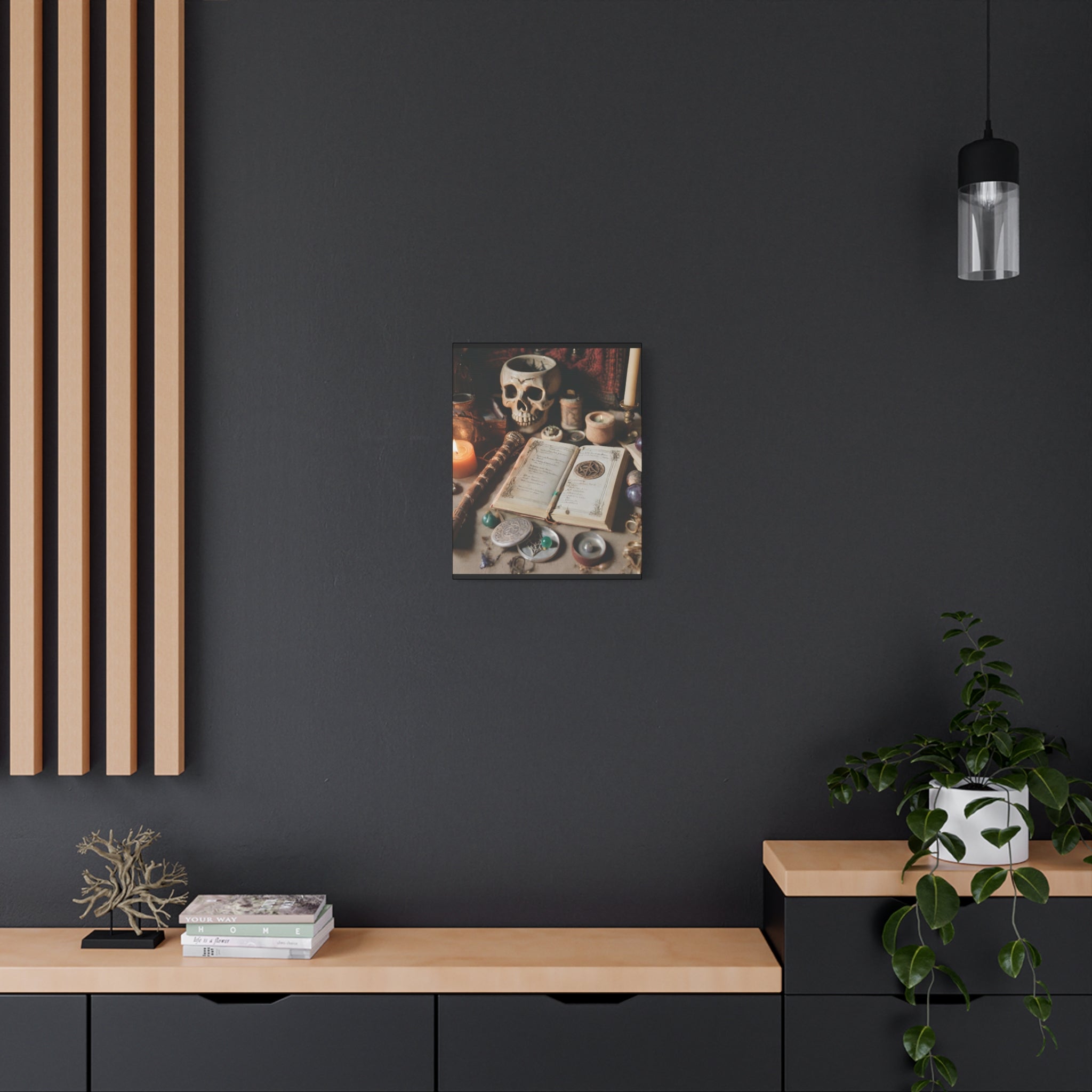 The Altar Canvas Wall Art, Witchy Decor, Book of Shadows Wall Art, Gothic Home Decor, Occult Canvas Print