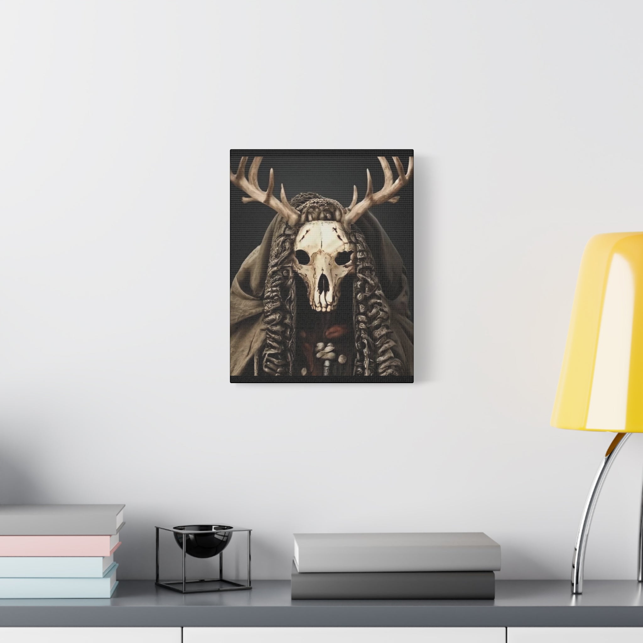 Ritual Canvas Wall Art, Skull Decor, Gothic Home Decor, Boho Aesthetic, Framed Canvas, Unique Wall Decoration