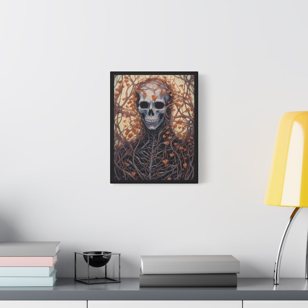 Vines Gothic Skeleton Wall Art Canvas, Spooky Home Decor, Fall Aesthetic, Halloween Art, Unique Gothic Gift