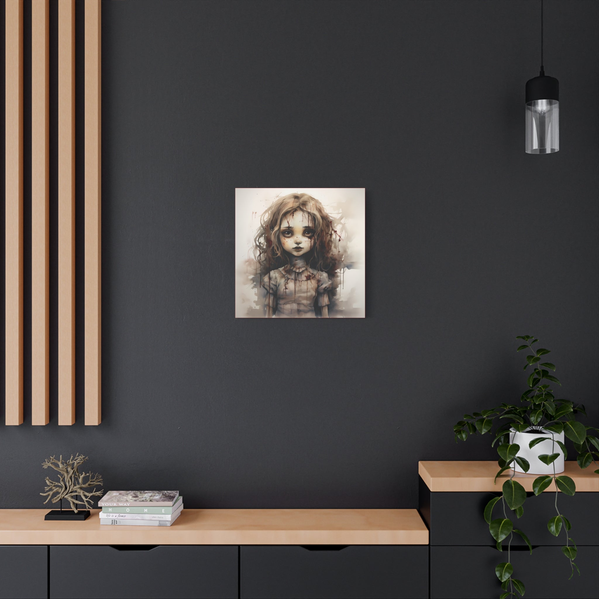 Creepy Doll Art Canvas, Dark Fantasy Decor, Gothic Home Wall Art, Unique Gift Idea, Creepy Aesthetic, Horror Art