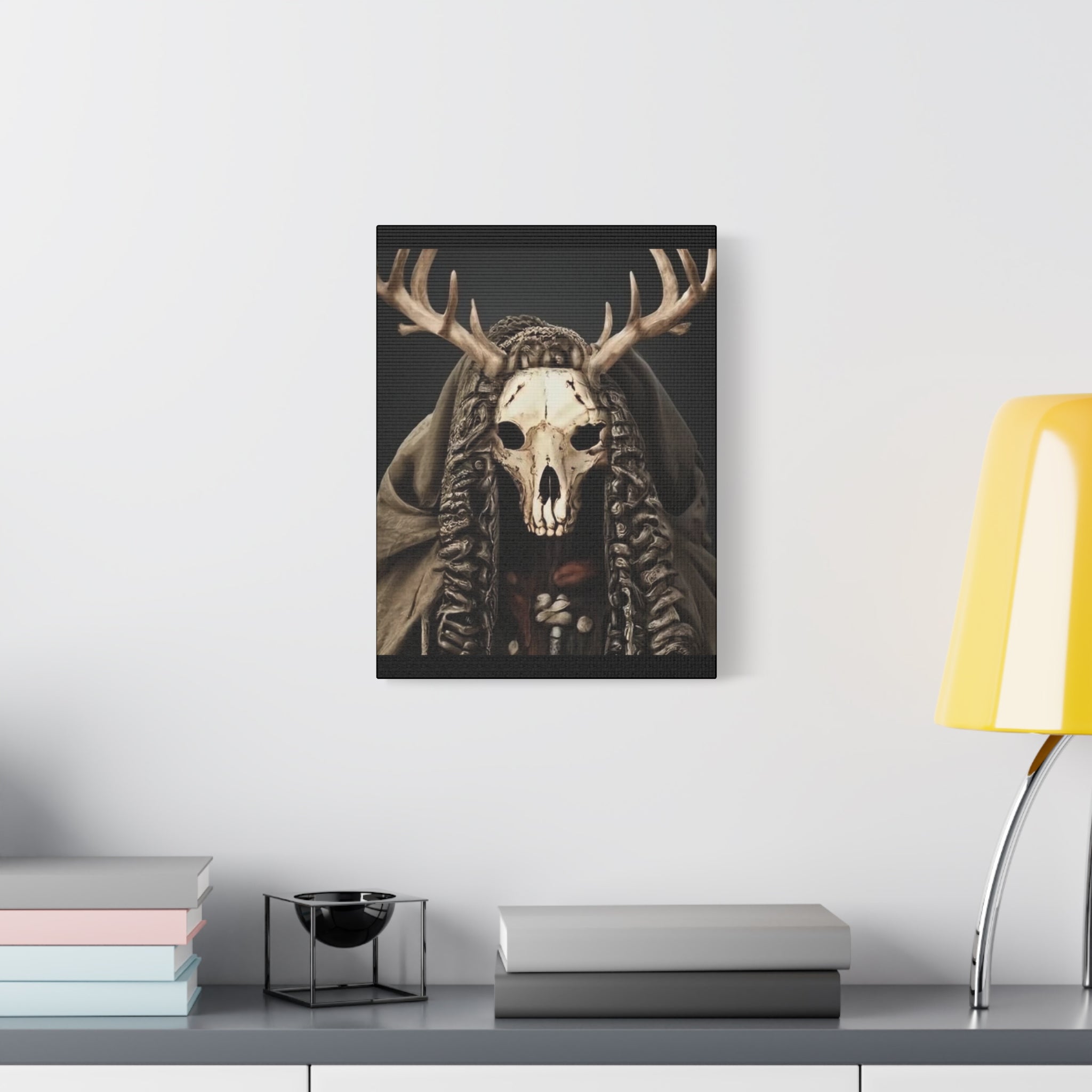 Ritual Canvas Wall Art, Skull Decor, Gothic Home Decor, Boho Aesthetic, Framed Canvas, Unique Wall Decoration