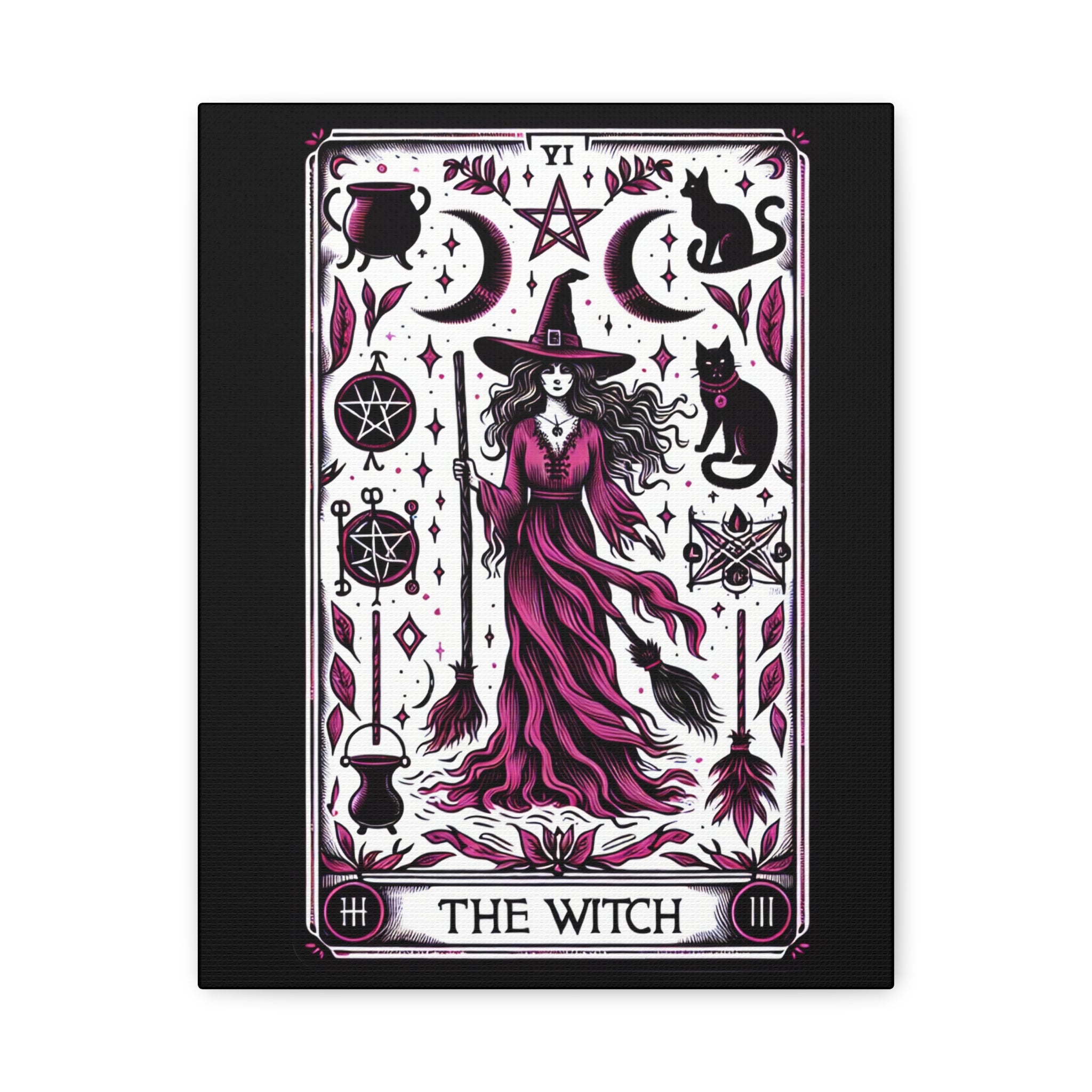 The Witch Tarot Card Canvas Art Print, Magical Decor, Wall Art for Home, Modern Witch Print, Gothic Aesthetic, Perfect Gift for Witch Lovers