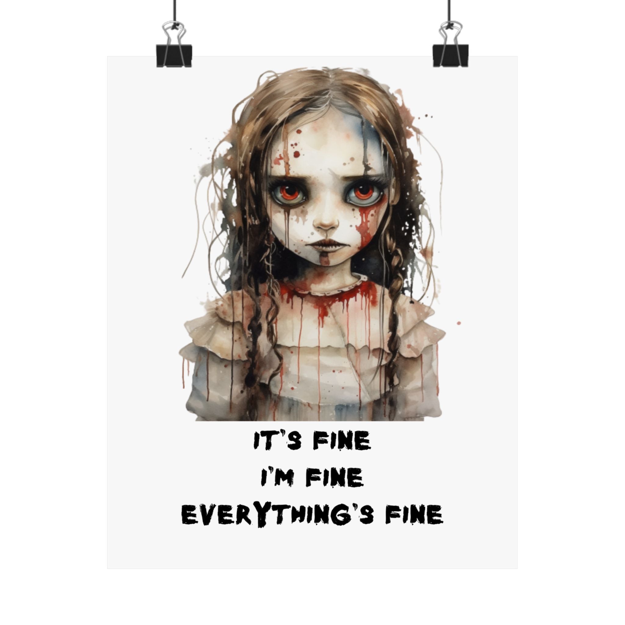 Creepy Doll Art Poster, Creepy Decor, Dark Academia Wall Art, Disturbing Print, Horror Gift, Gothic Home Decor