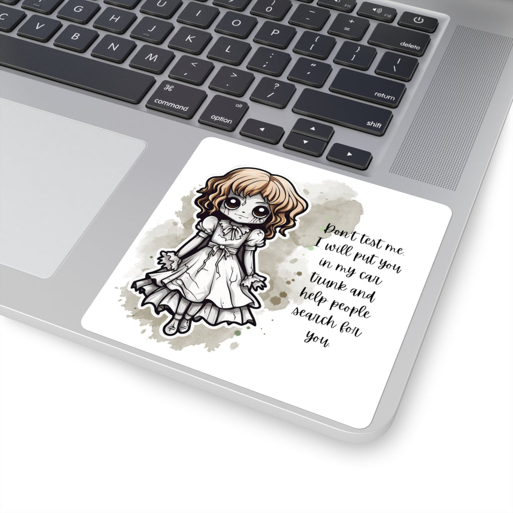 Creepy Doll Stickers, Eerie Decor, Laptop Decals, Unique Gifts, Halloween Accessories, Quirky Art