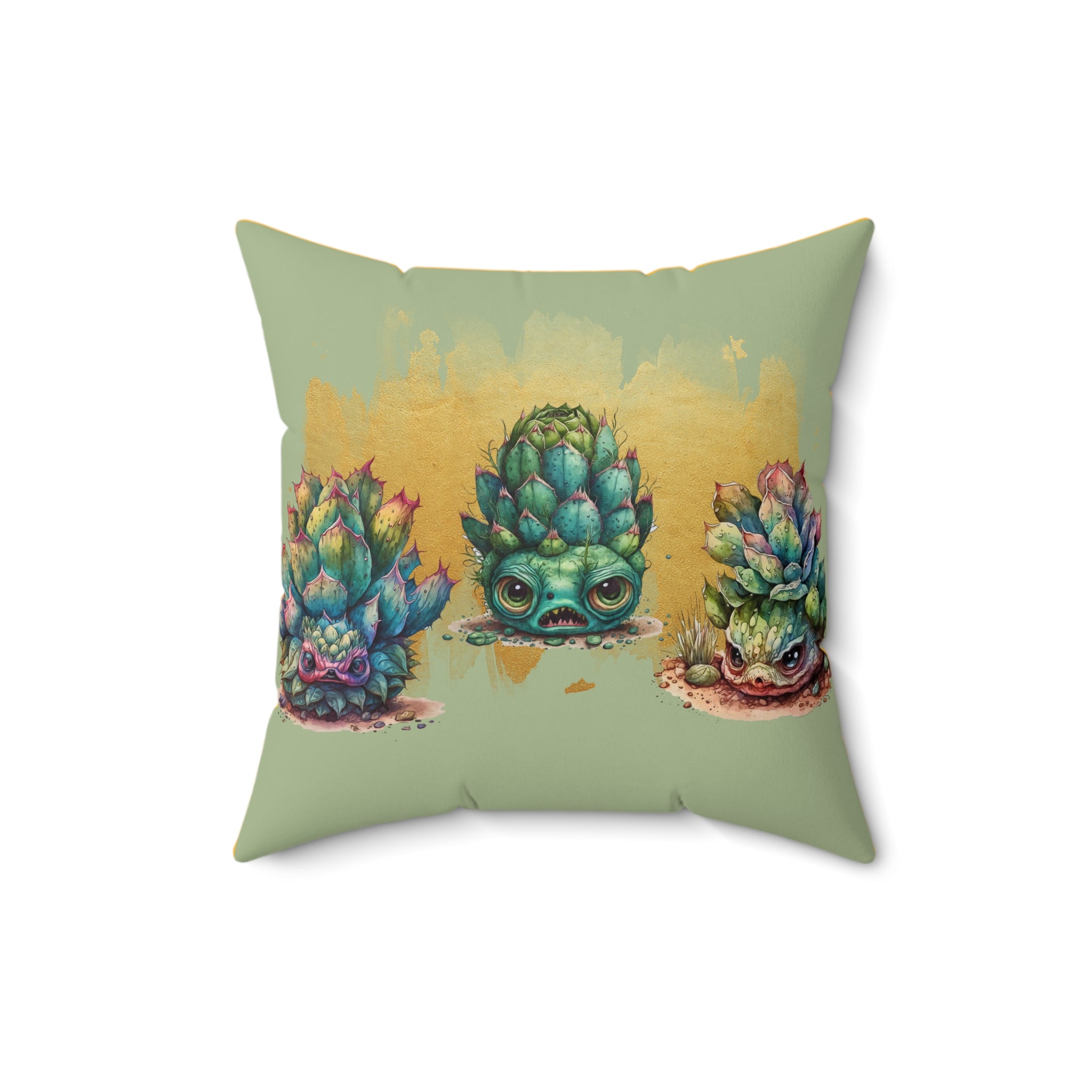 Creepy Garden 1 Succulent Art Pillow, Modern Home Decor, Throw Pillow, Gift for Plant Lovers, Cute Cushion for Living Room