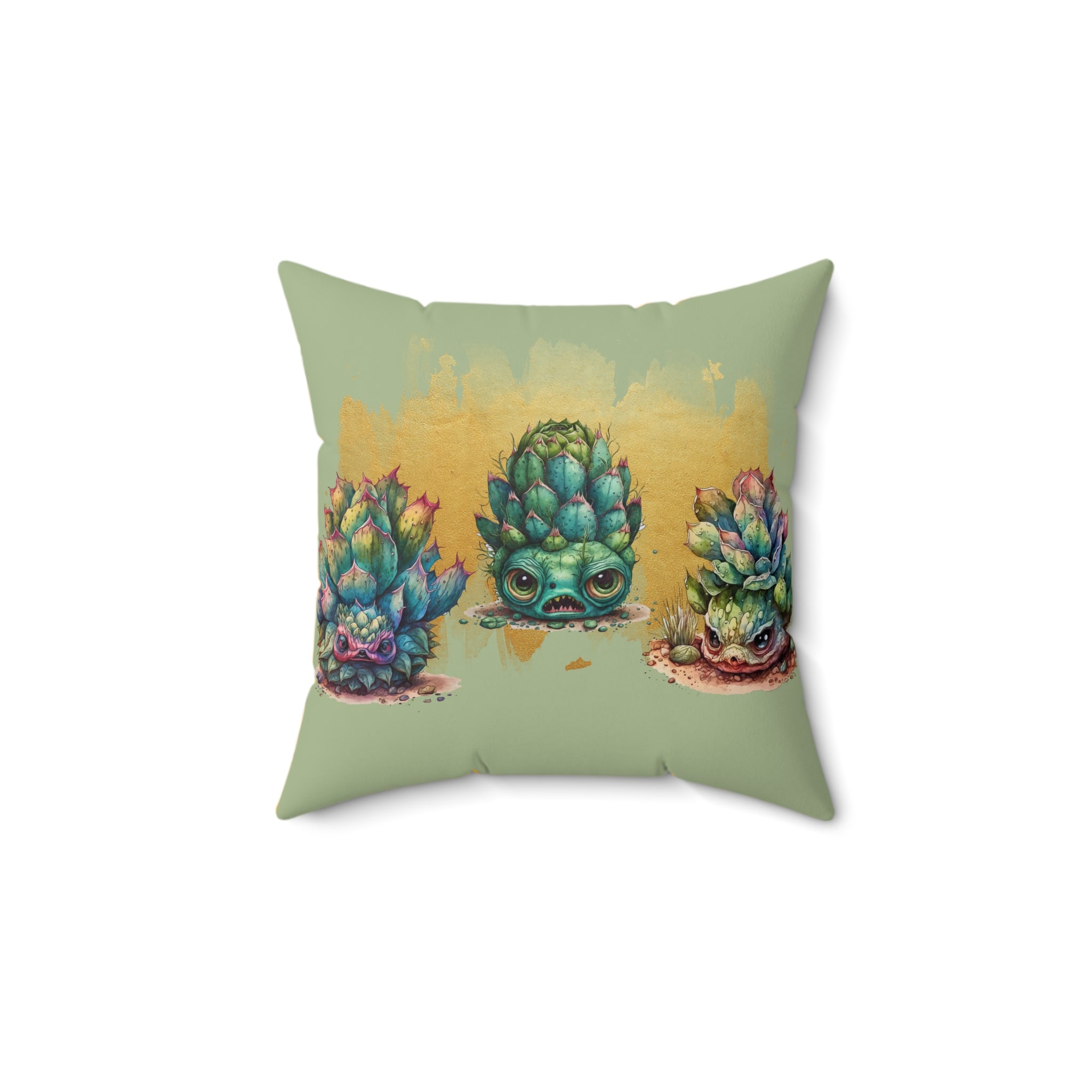 Creepy Garden 1 Succulent Art Pillow, Modern Home Decor, Throw Pillow, Gift for Plant Lovers, Cute Cushion for Living Room