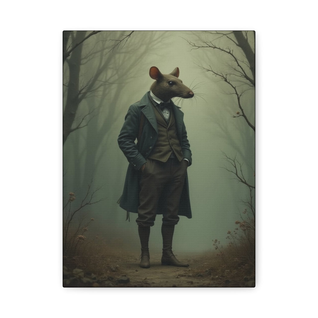 Elegant Rat Canvas Wall Art, Quirky Home Decor, Animal Lover Gift, Fantasy Artwork, Unique Wall Decor