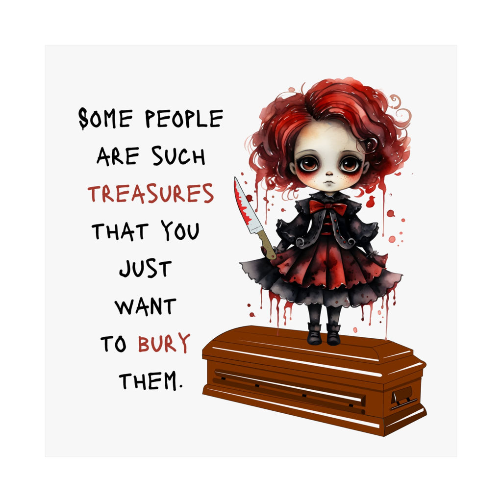 Creepy Doll Vertical Poster, Dark Art Wall Decor, Unique Gift for Horror Lovers, Halloween Decor, Quirky Home Art