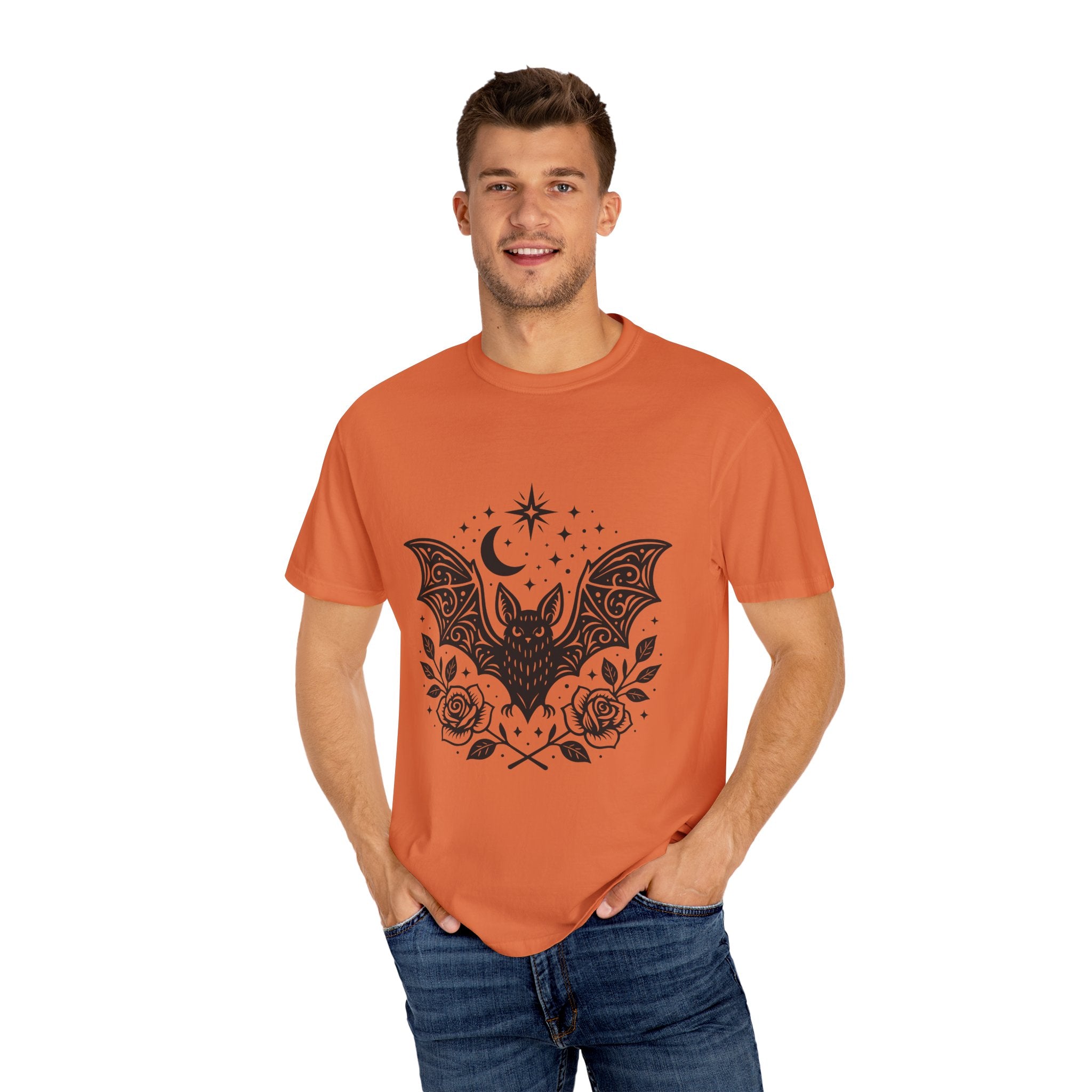 Gothic Bat Unisex T-Shirt, Vintage Style Tee for Halloween, Cool Graphic Top, Boho Clothing, Festival Wear