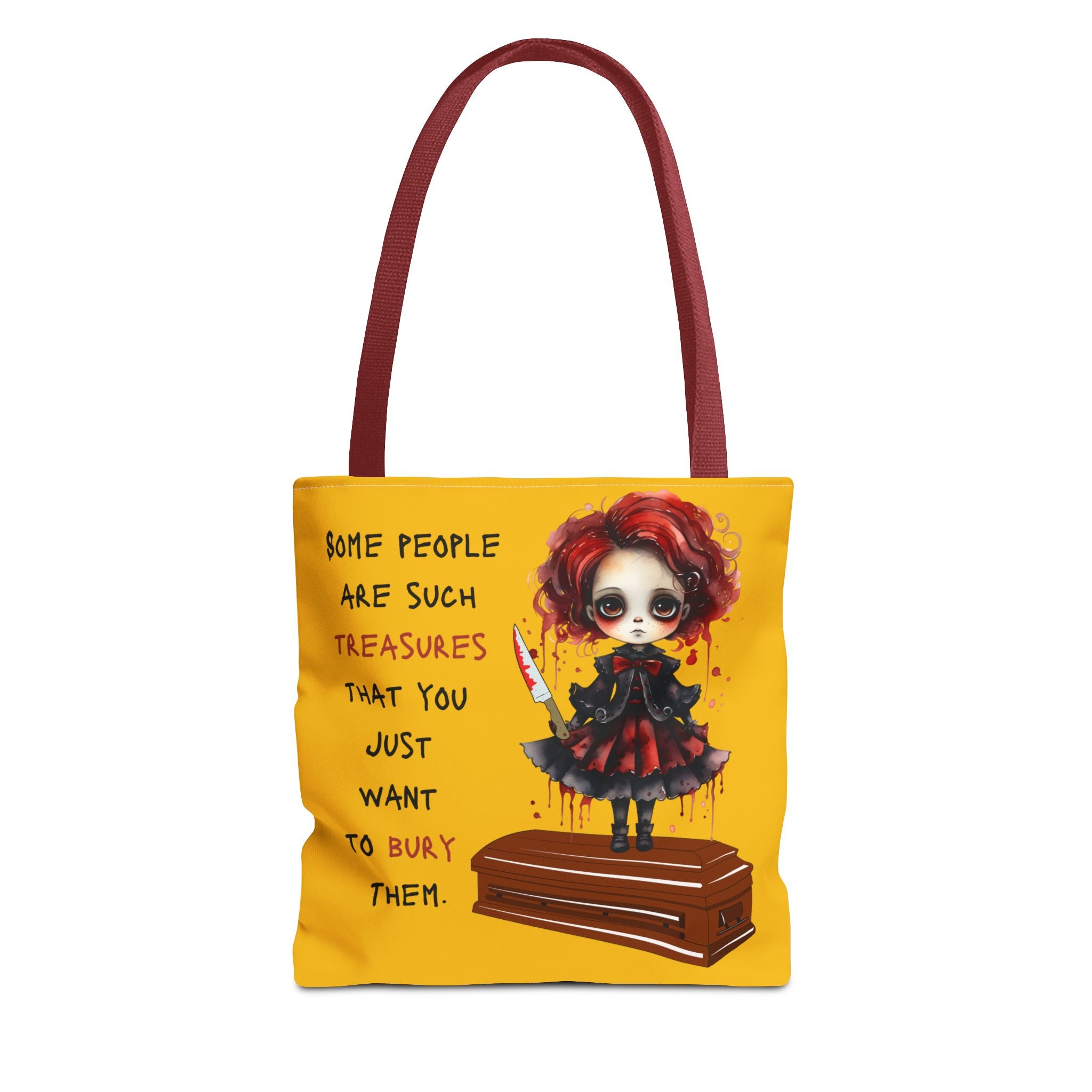Creepy Doll Tote Bag with Quirky Artwork, Ideal for Halloween Decor, Gift for Alternative Fashion Lovers, Unique Shopper Bag, Spooky Gift