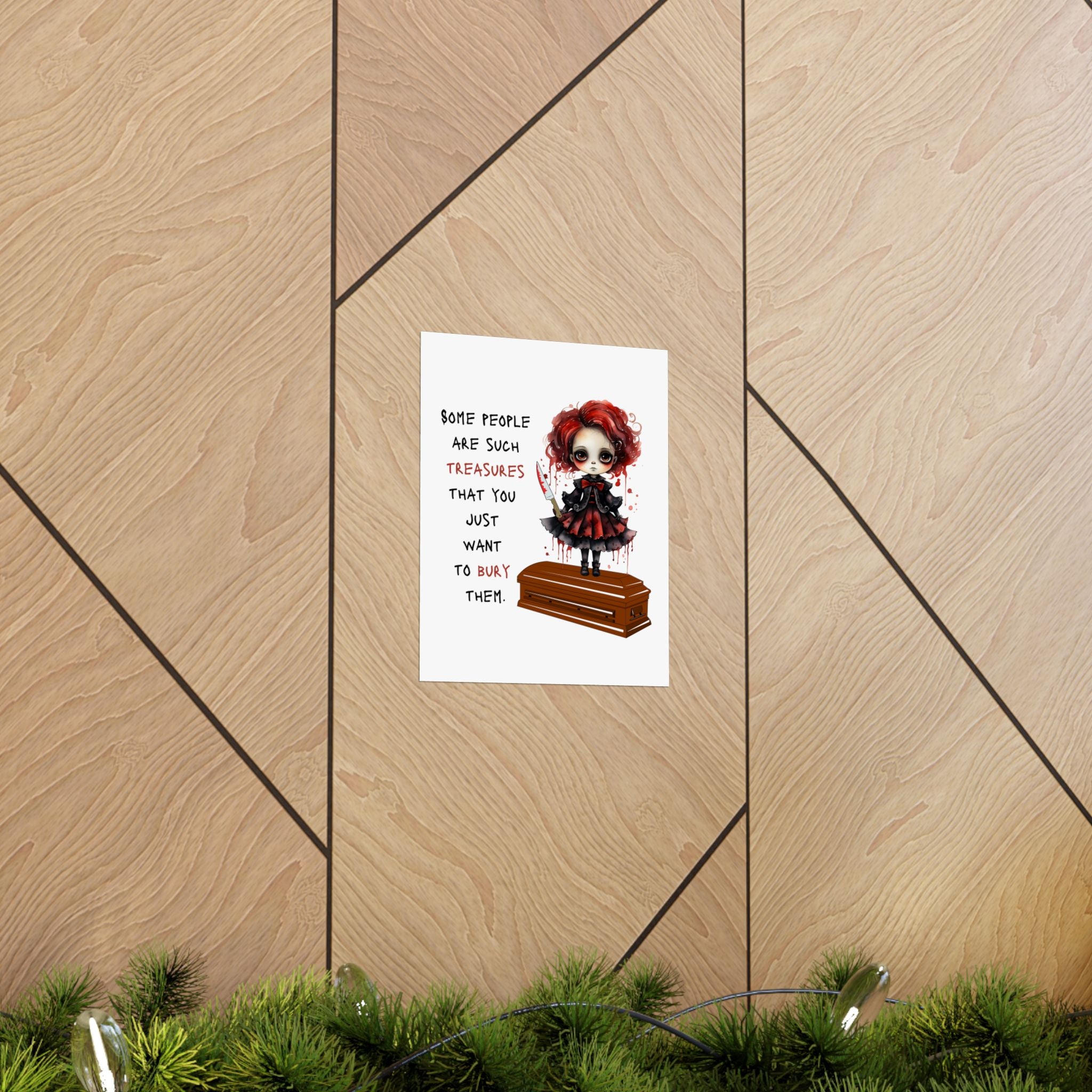 Creepy Doll Vertical Poster, Dark Art Wall Decor, Unique Gift for Horror Lovers, Halloween Decor, Quirky Home Art