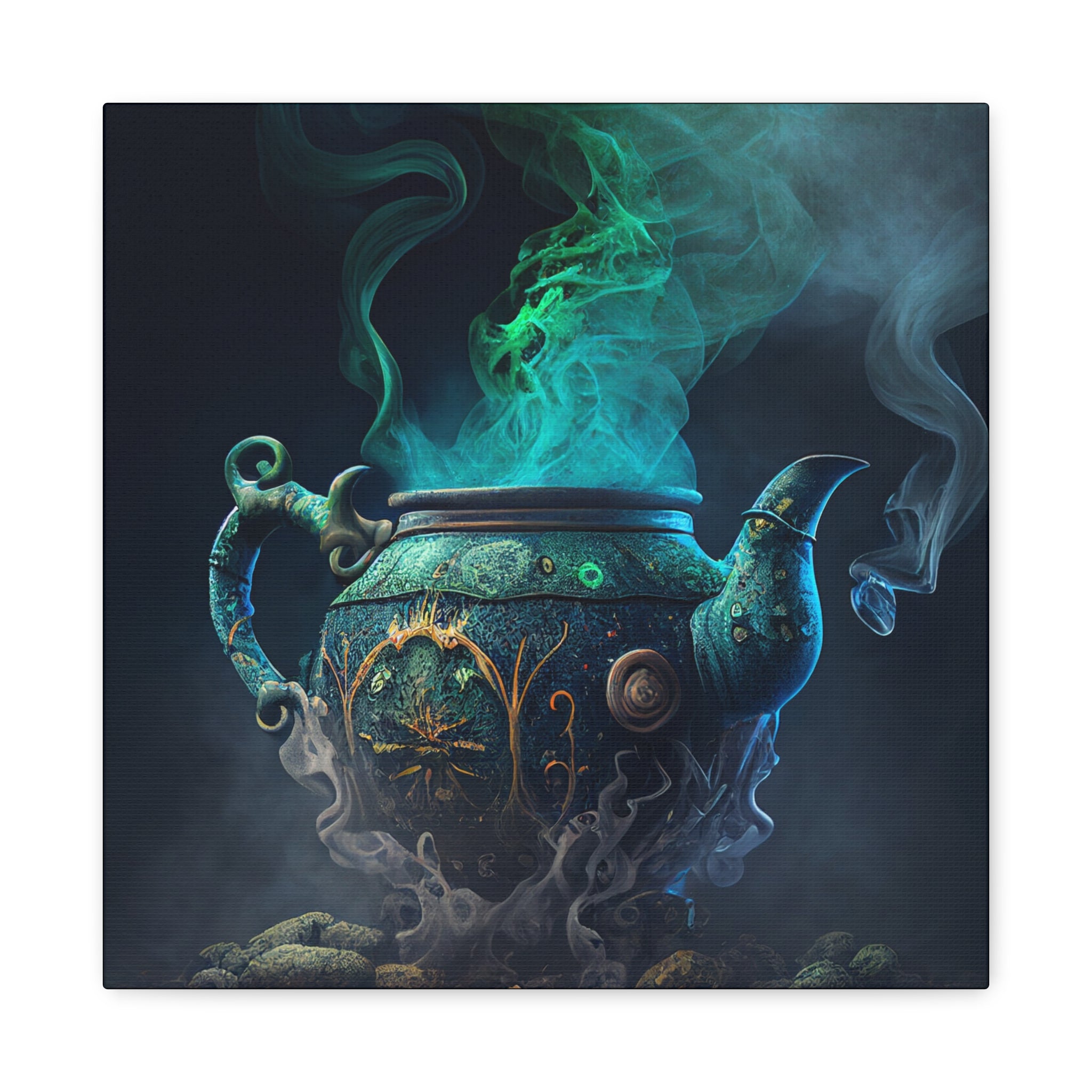 Brewing - Mystical Teapot Canvas Art, Enchanted Kitchen Decor, Witchy Home Decor, Magical Wall Art, Gift for Tea Lovers