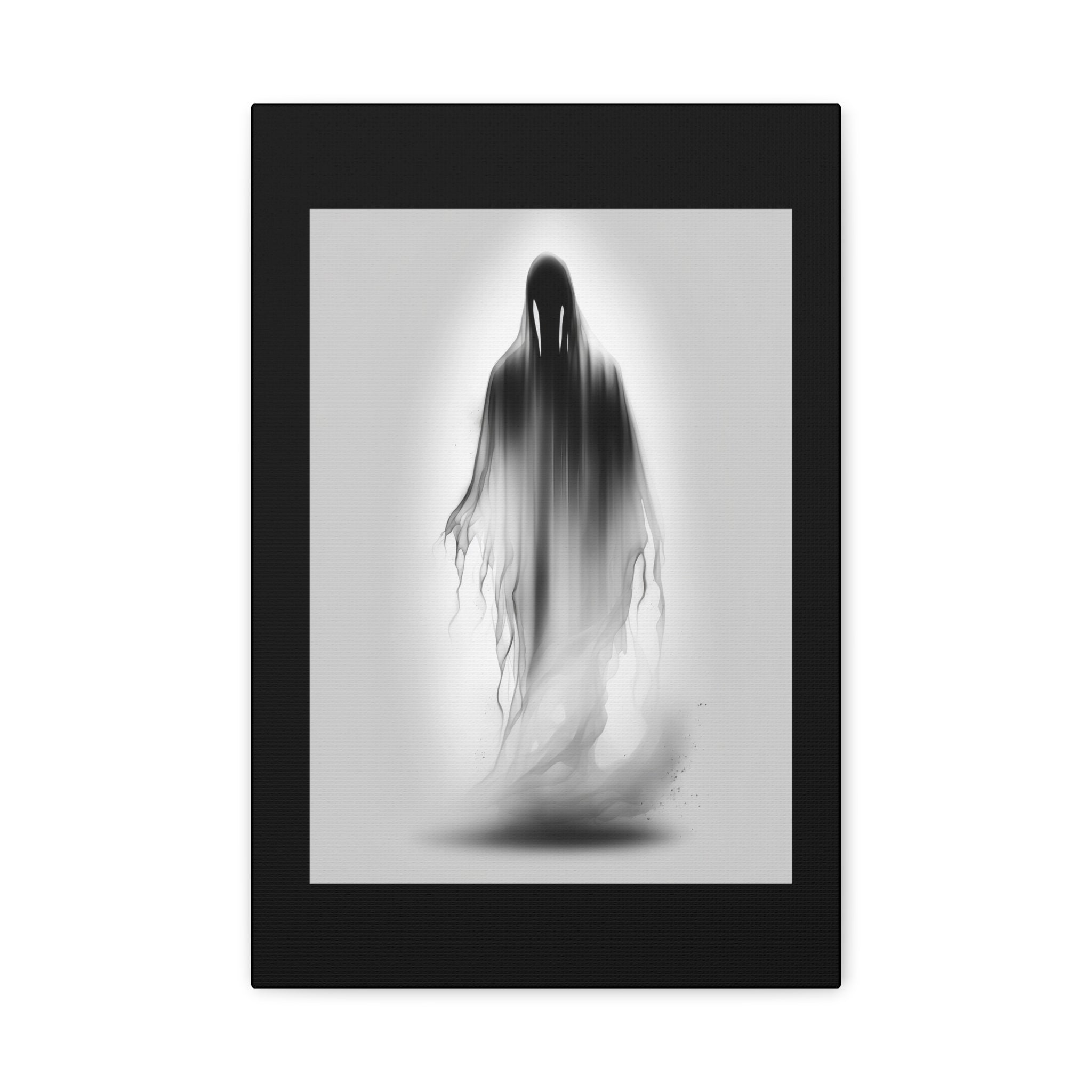 Spectre Art Print, Framed Wall Decor, Halloween Home Decoration, Monochrome Canvas, Gothic Room Accent