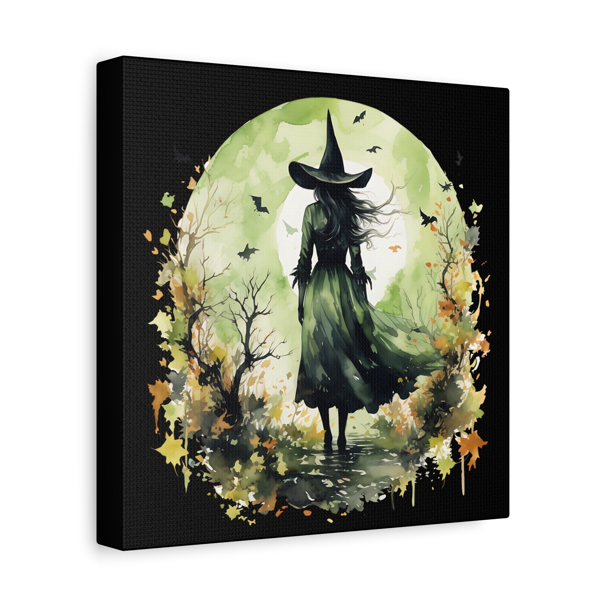 The Autumn Witch Canvas Wall Art, Mystic Decor for Halloween, Nature Lover Gift, Artistic Home Décor, Witch Art Print