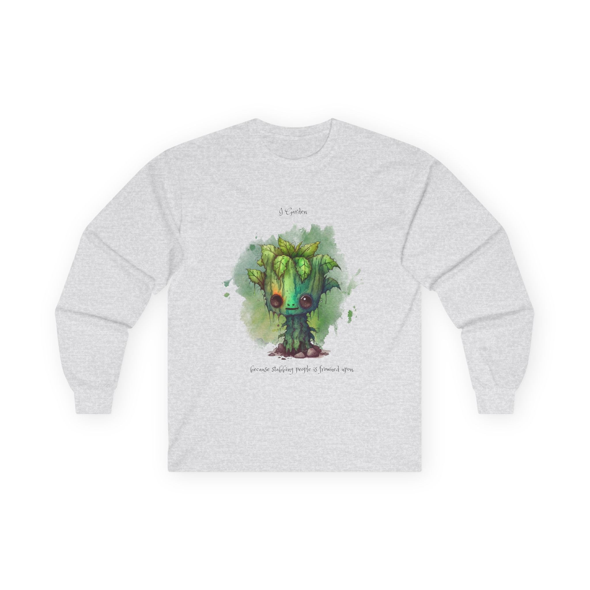 Creepy Garden Long Sleeve Tee, Artistic Unisex Shirt for Nature Lovers, Eco-Friendly Gift, Perfect for Earth Day, Casual Wear
