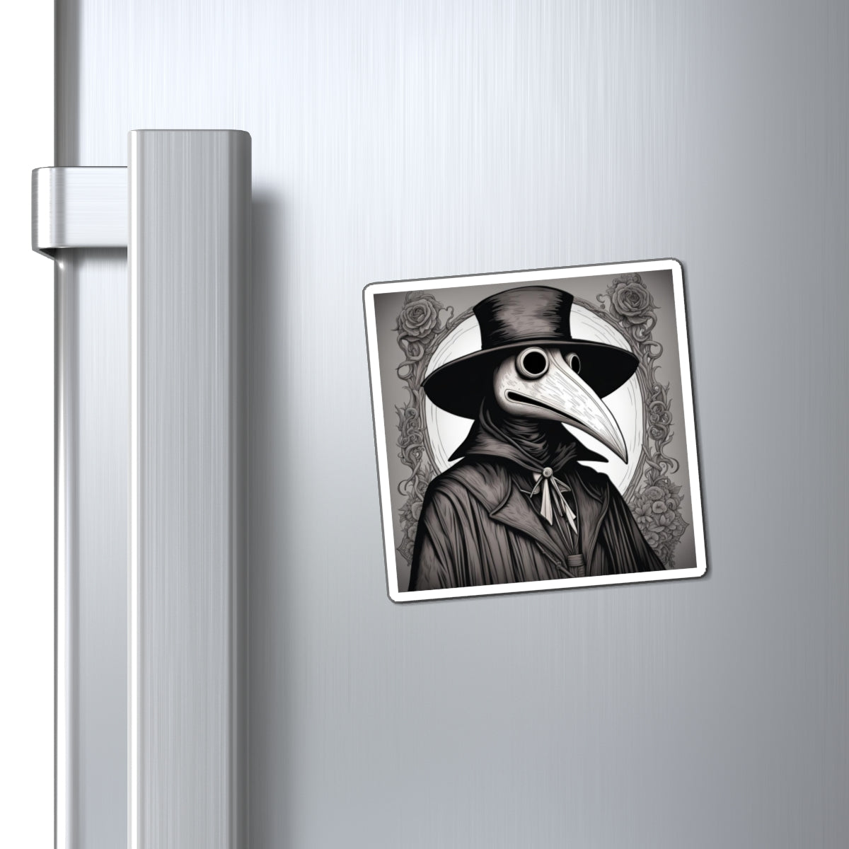 Vintage Plague Doctor Magnet, Gothic Home Decor, Unique Gift for Halloween, Fridge Art, Retro Style Decoration