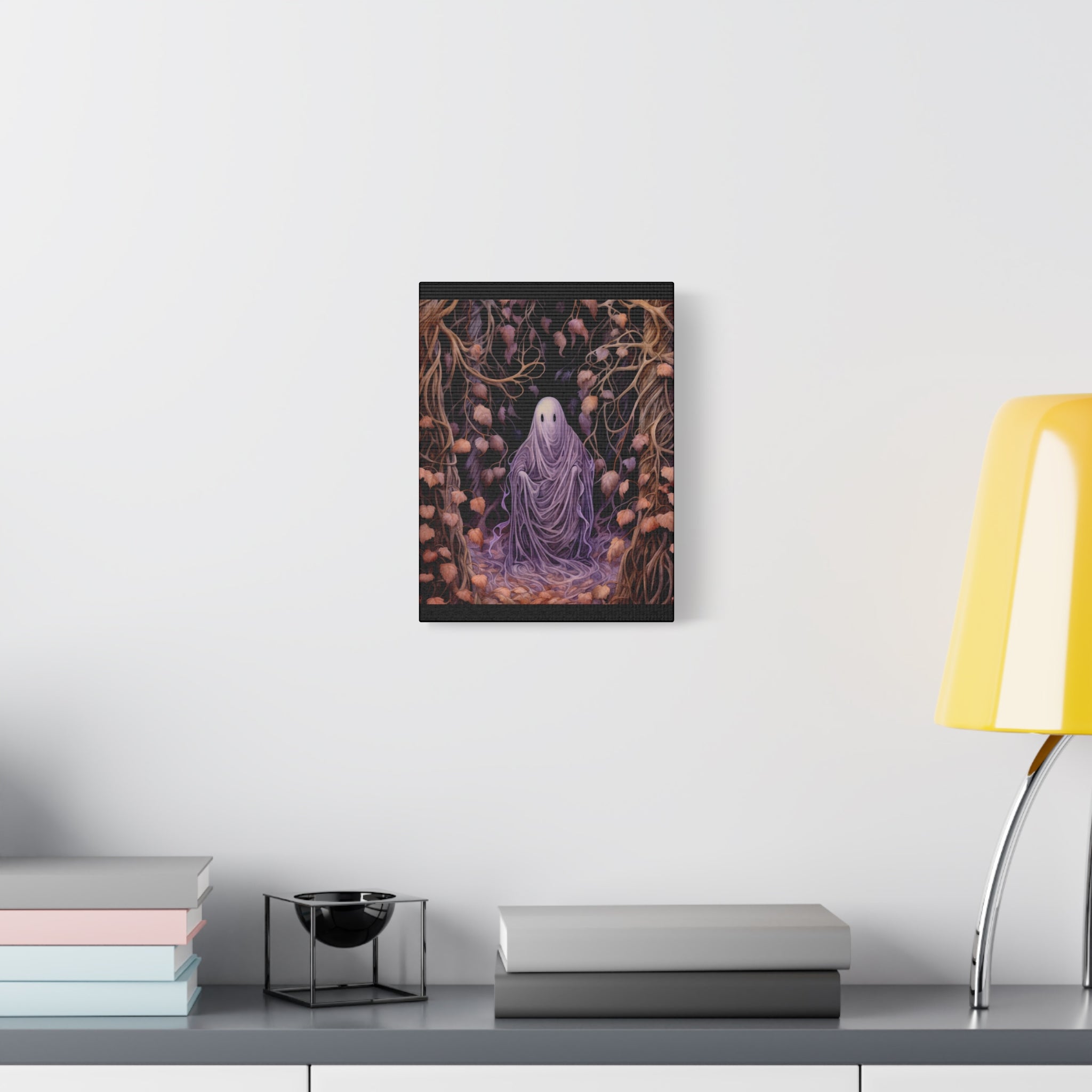 Mystical Ghost Art Canvas, Wall Decor, Haunted Home, Spooky Vibes, Halloween Decor, Unique Gift