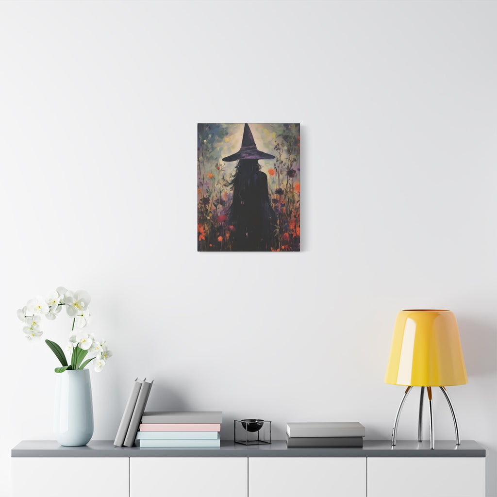 Fall Canvas Wall Art Print - Witch Silhouette in Floral Field, Mystical Home Decor, Boho Aesthetic Art, Perfect Gift for Halloween, Witchy [...]