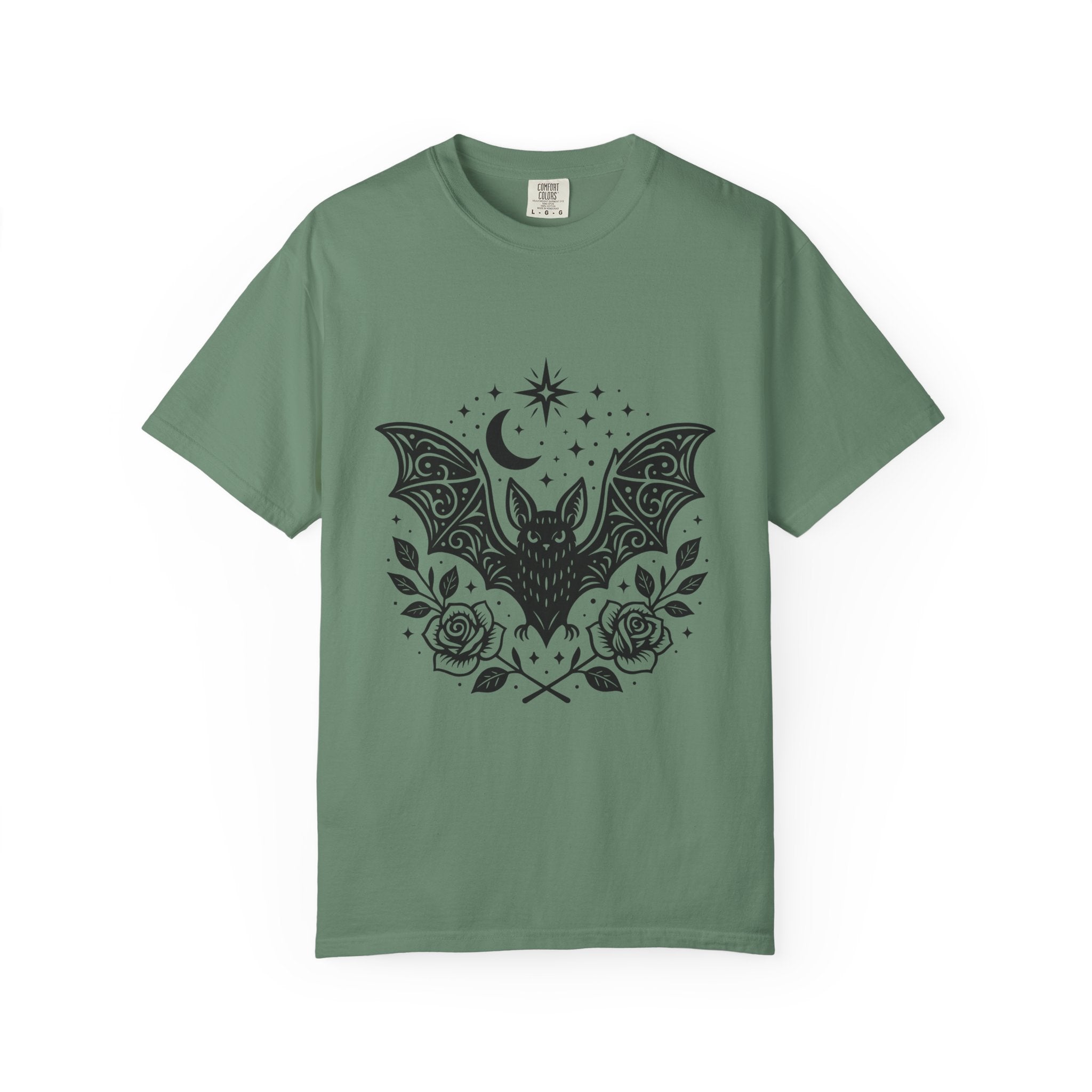 Gothic Bat Unisex T-Shirt, Vintage Style Tee for Halloween, Cool Graphic Top, Boho Clothing, Festival Wear