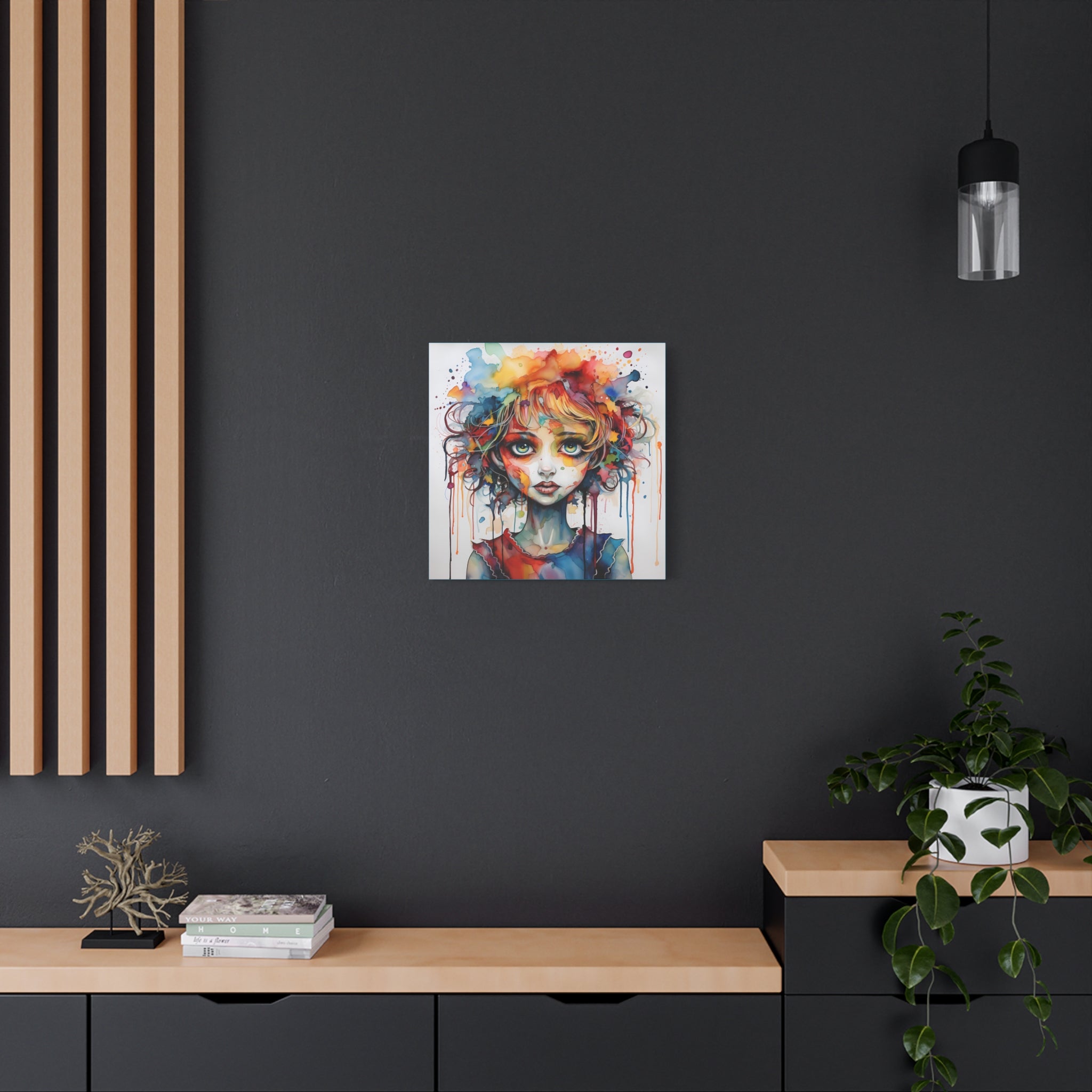 Creepy Doll Art Canvas Print, Vibrant Wall Decor, Unique Gift for Art Lovers, Whimsical Home Decoration, Perfect for Birthdays, Holidays