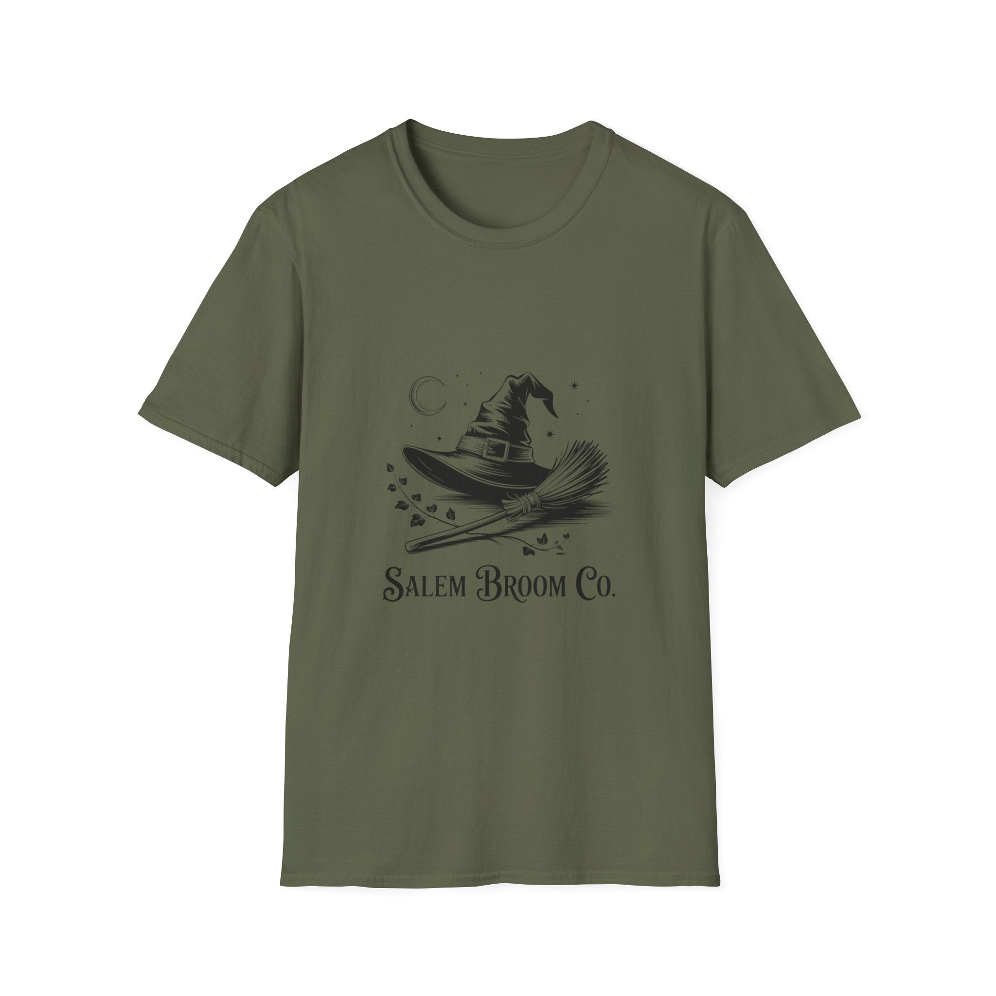 Salem Broom Co. Halloween T-Shirt | Unisex Softstyle Tee for Witch Lovers, Spooky Season, Unique Gift, Halloween Party Wear