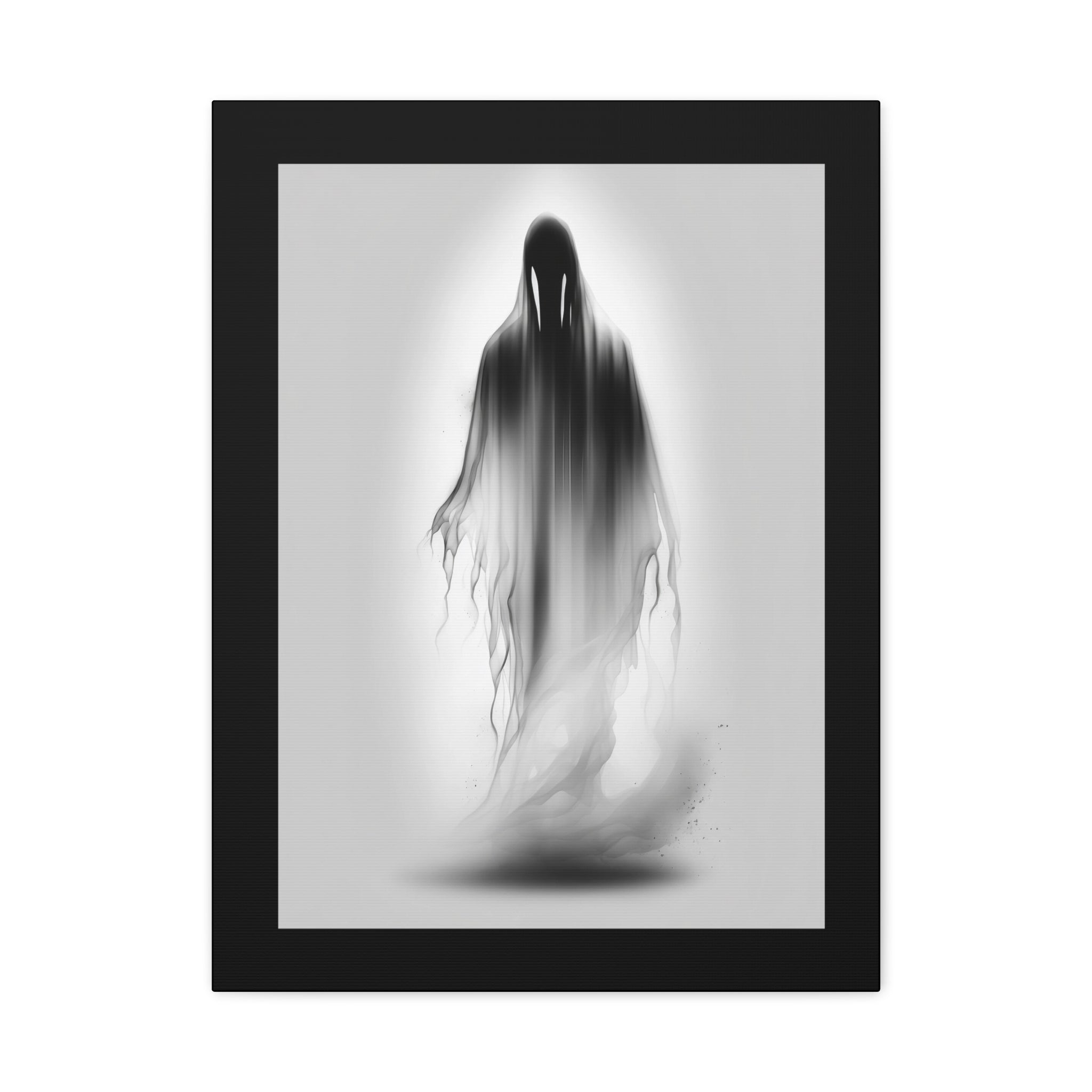 Spectre Art Print, Framed Wall Decor, Halloween Home Decoration, Monochrome Canvas, Gothic Room Accent