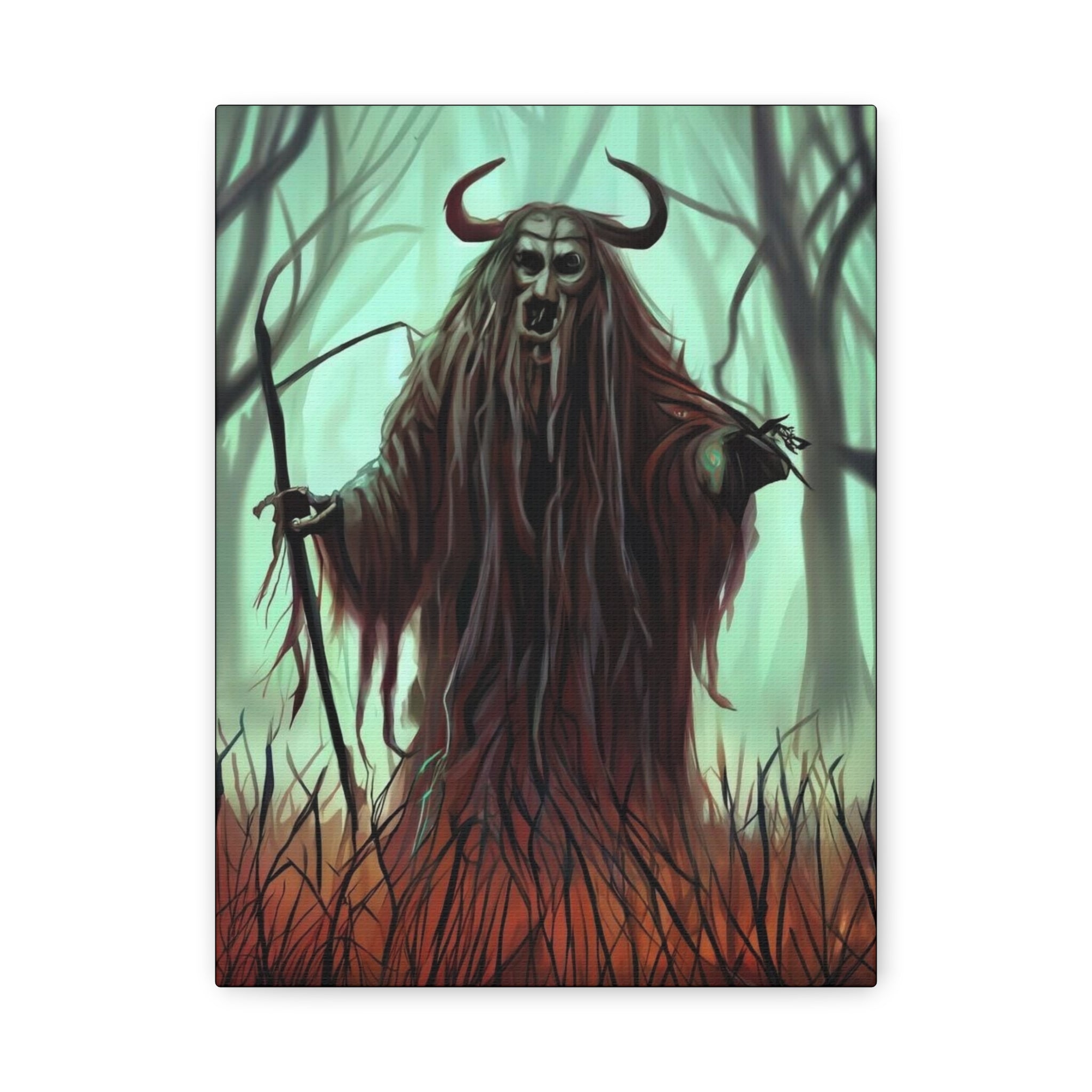 The Shaman Canvas Art, Halloween Decor, Witchy Wall Art, Gothic Home Decor, Fantasy Artwork, Unique Gift for Halloween