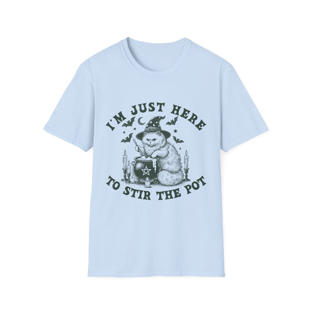 Whimsical Cat T-Shirt for Cat Lovers, Funny Graphic Tee, Gift for Pet Owners, Cozy Casual Wear, Halloween Humor Shirt