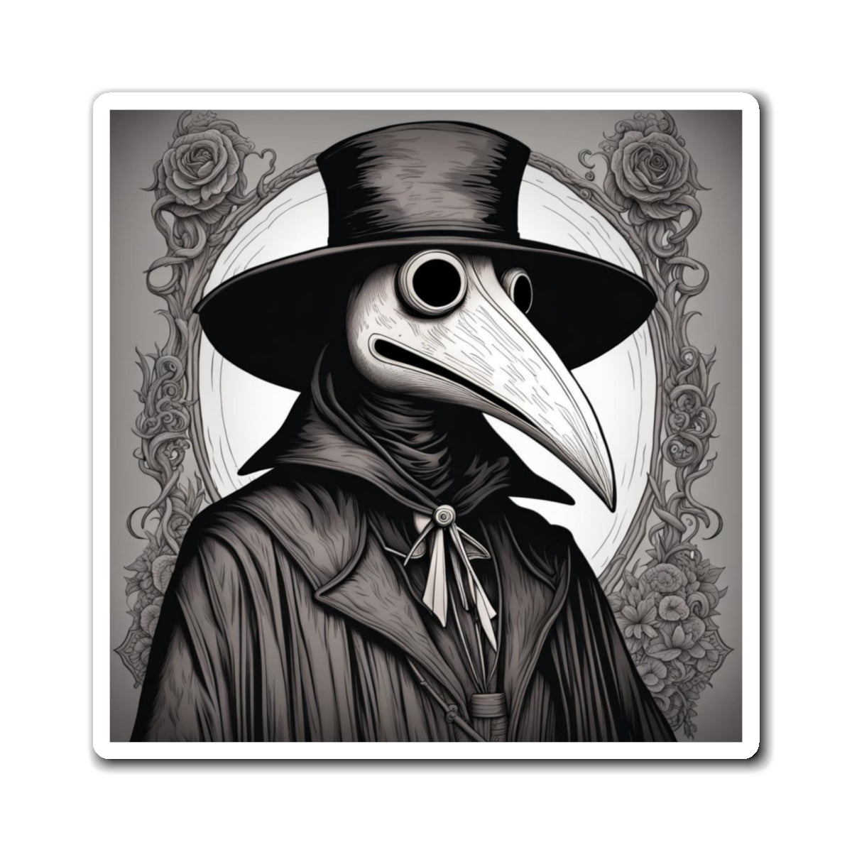 Vintage Plague Doctor Magnet, Gothic Home Decor, Unique Gift for Halloween, Fridge Art, Retro Style Decoration