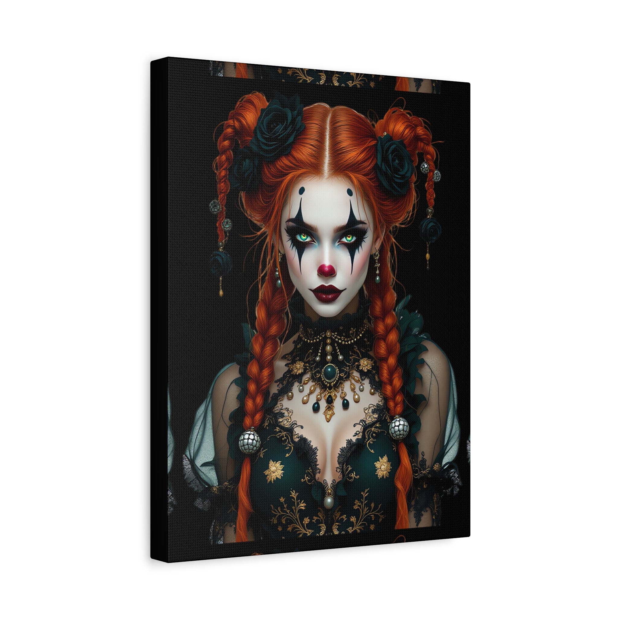 The Harlequin Art Canvas Print, Gothic Wall Decor, Spooky Home Decoration, Unique Halloween Art, Dark Aesthetic Canvas