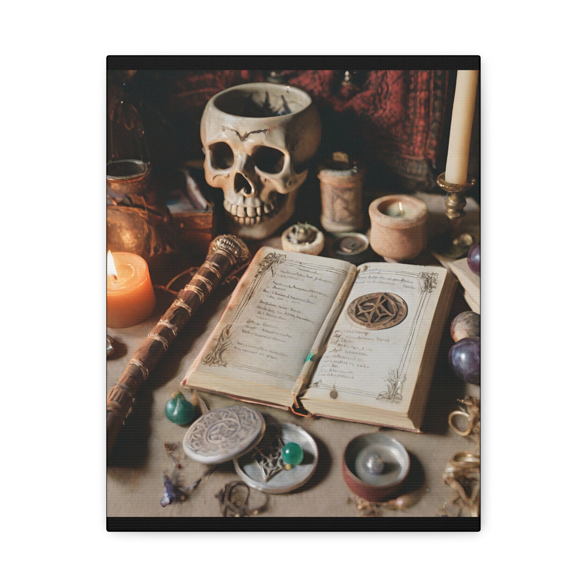 The Altar Canvas Wall Art, Witchy Decor, Book of Shadows Wall Art, Gothic Home Decor, Occult Canvas Print