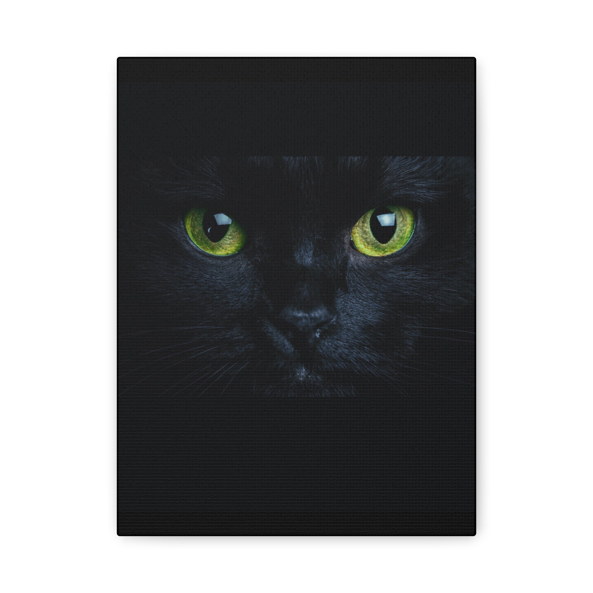 Green Eyes Black Cat Wall Art, Canvas Print, Home Decor, Cat Lover Gift, Halloween Decor, Animal Art