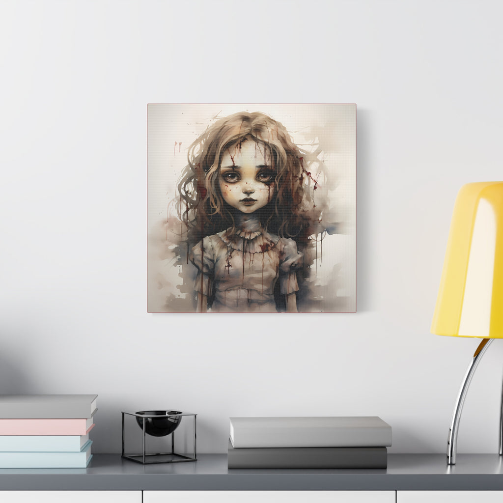 Creepy Doll Art Canvas, Dark Fantasy Decor, Gothic Home Wall Art, Unique Gift Idea, Creepy Aesthetic, Horror Art