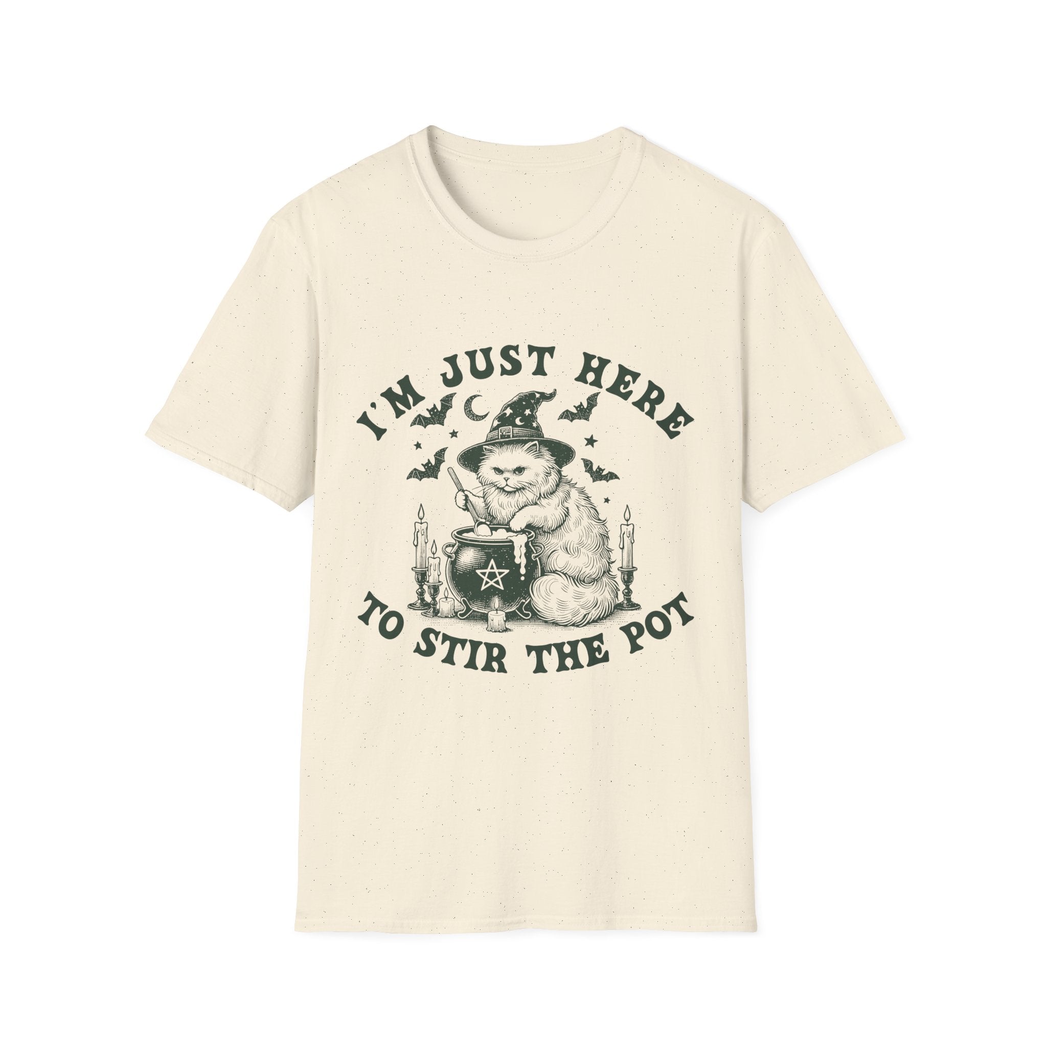 Whimsical Cat T-Shirt for Cat Lovers, Funny Graphic Tee, Gift for Pet Owners, Cozy Casual Wear, Halloween Humor Shirt