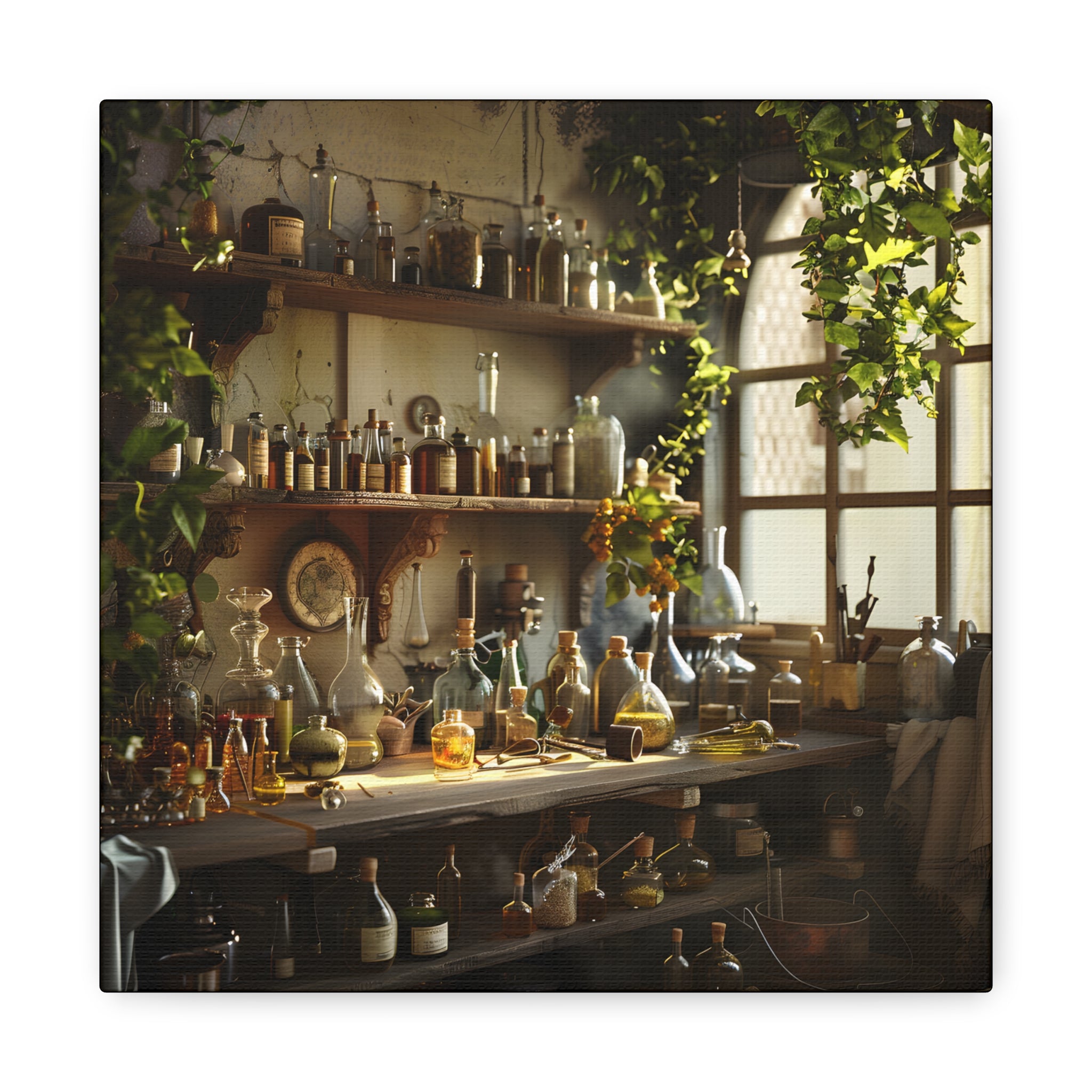 Botanical Apothecary Canvas Print, Vintage Wall Art, Nature Decor, Herbarium Artwork, Home Aesthetic