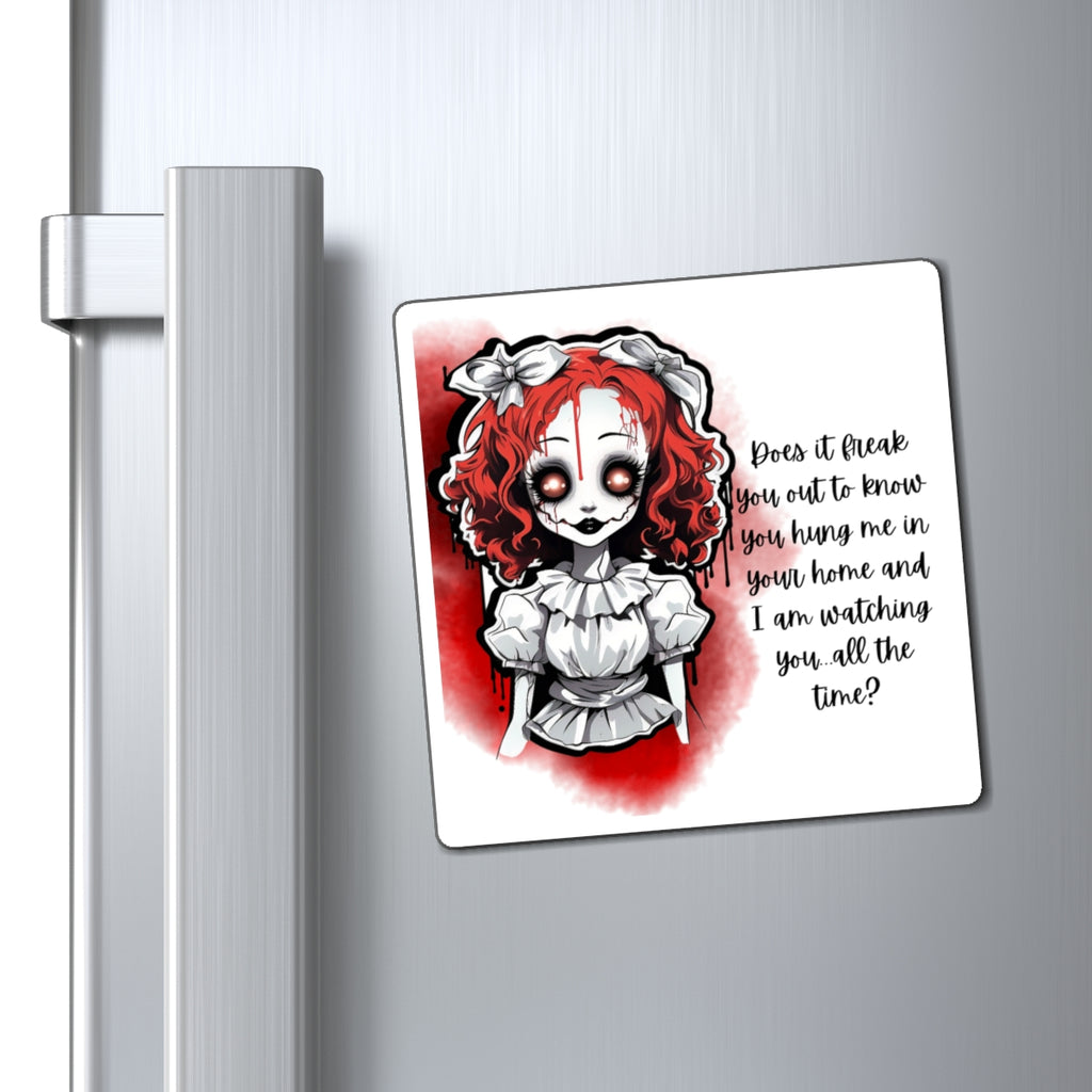 Creepy Doll Magnets, Horror Decor, Halloween Gift, Fridge Magnet, Dark Art, Creepy Home Decor
