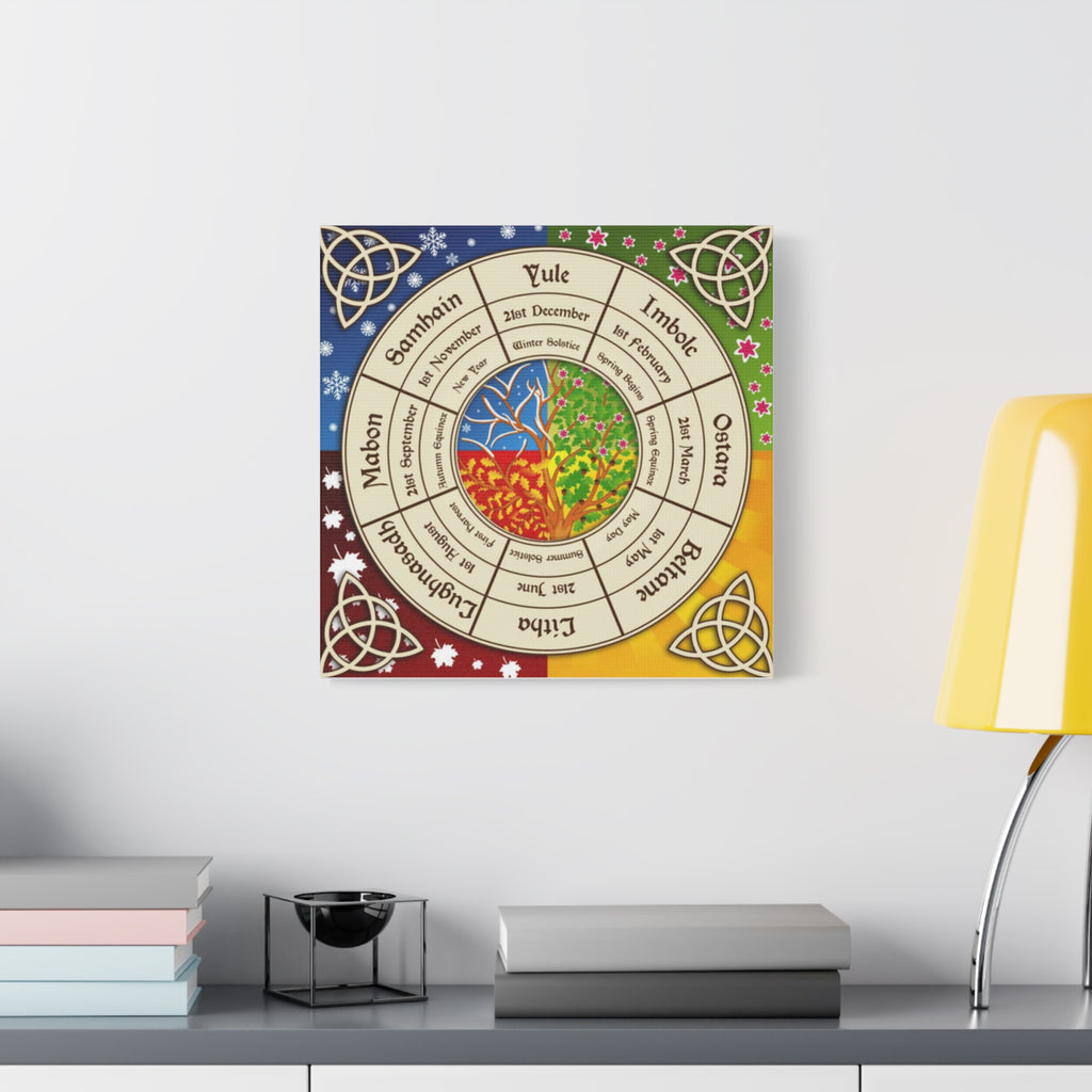 The Sabbats Canvas Wall Art, Magical Decor, Nature Inspired, Pagan Festivals, Home Decor, Gift for Wiccans