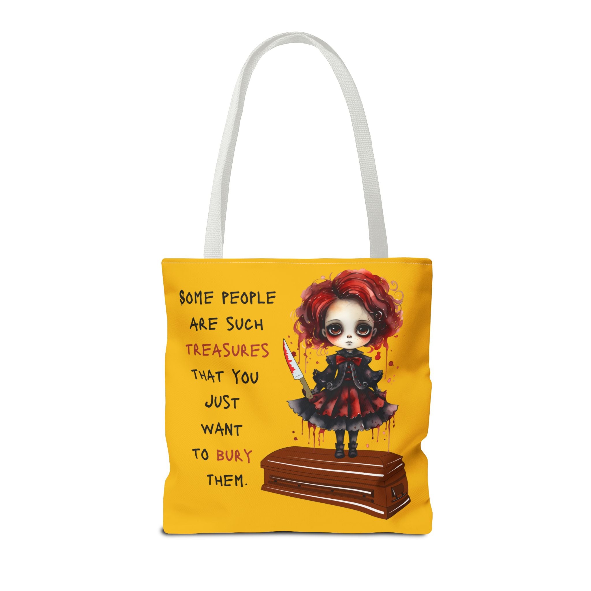 Creepy Doll Tote Bag with Quirky Artwork, Ideal for Halloween Decor, Gift for Alternative Fashion Lovers, Unique Shopper Bag, Spooky Gift