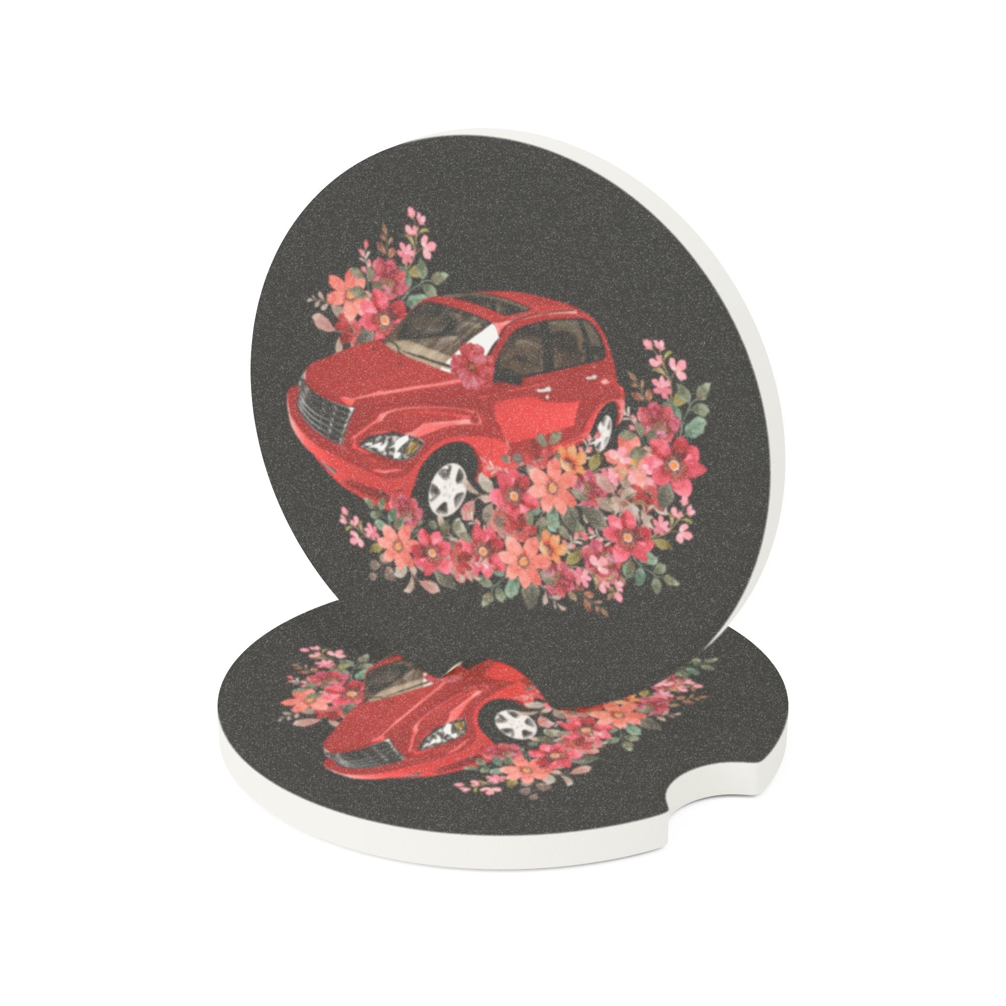 PT Cruiser Car Coaster, Boho Car Accessory, Flower Print Coaster, Car Decoration, Gift for Drivers