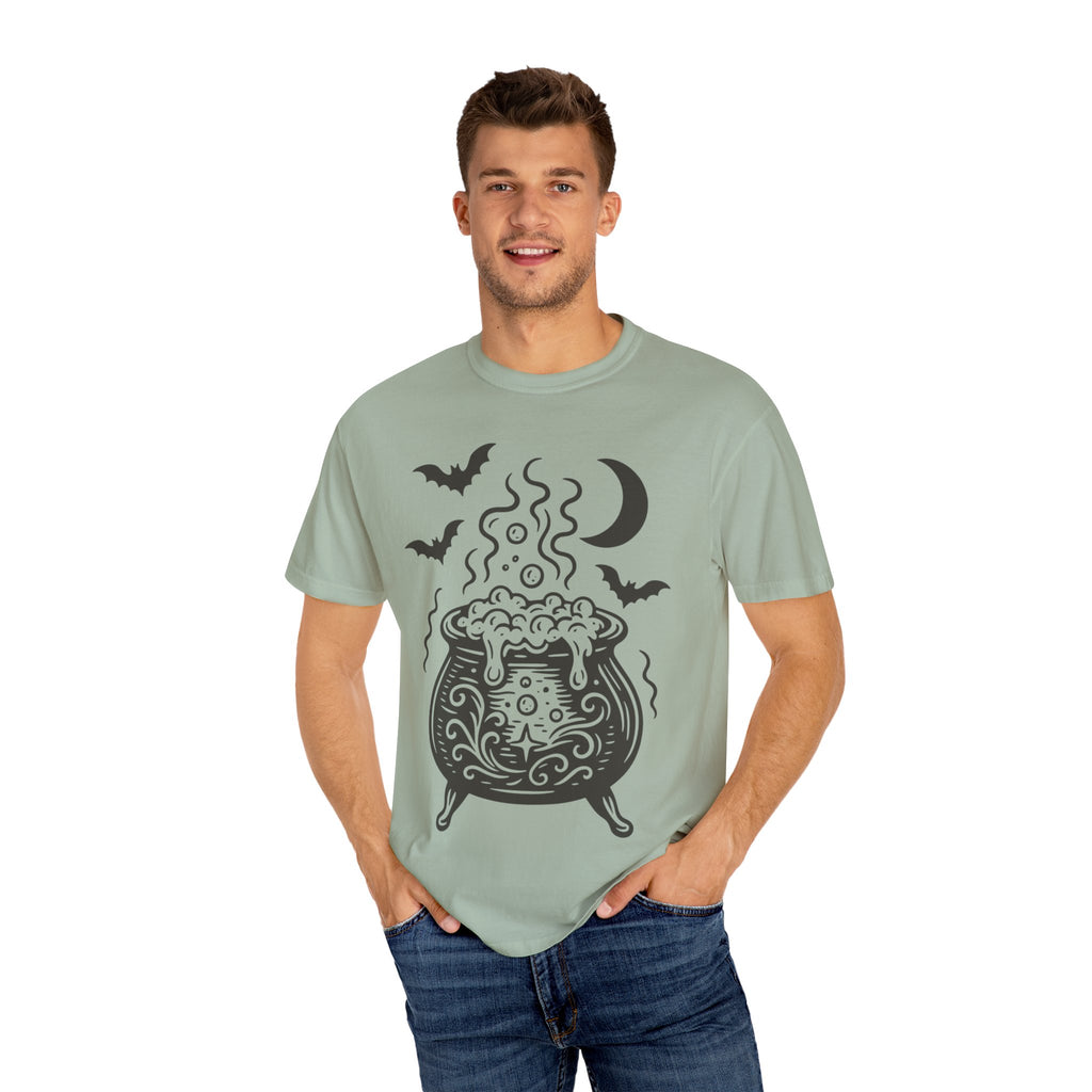 Halloween Cauldron T-shirt, Unisex Spooky Shirt, Witchy Apparel, Fall Festive Tee, Costume Party Top, Gift for Halloween Lovers