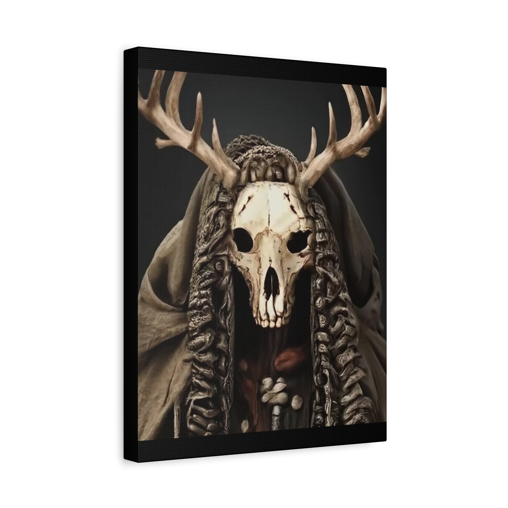 Ritual Canvas Wall Art, Skull Decor, Gothic Home Decor, Boho Aesthetic, Framed Canvas, Unique Wall Decoration