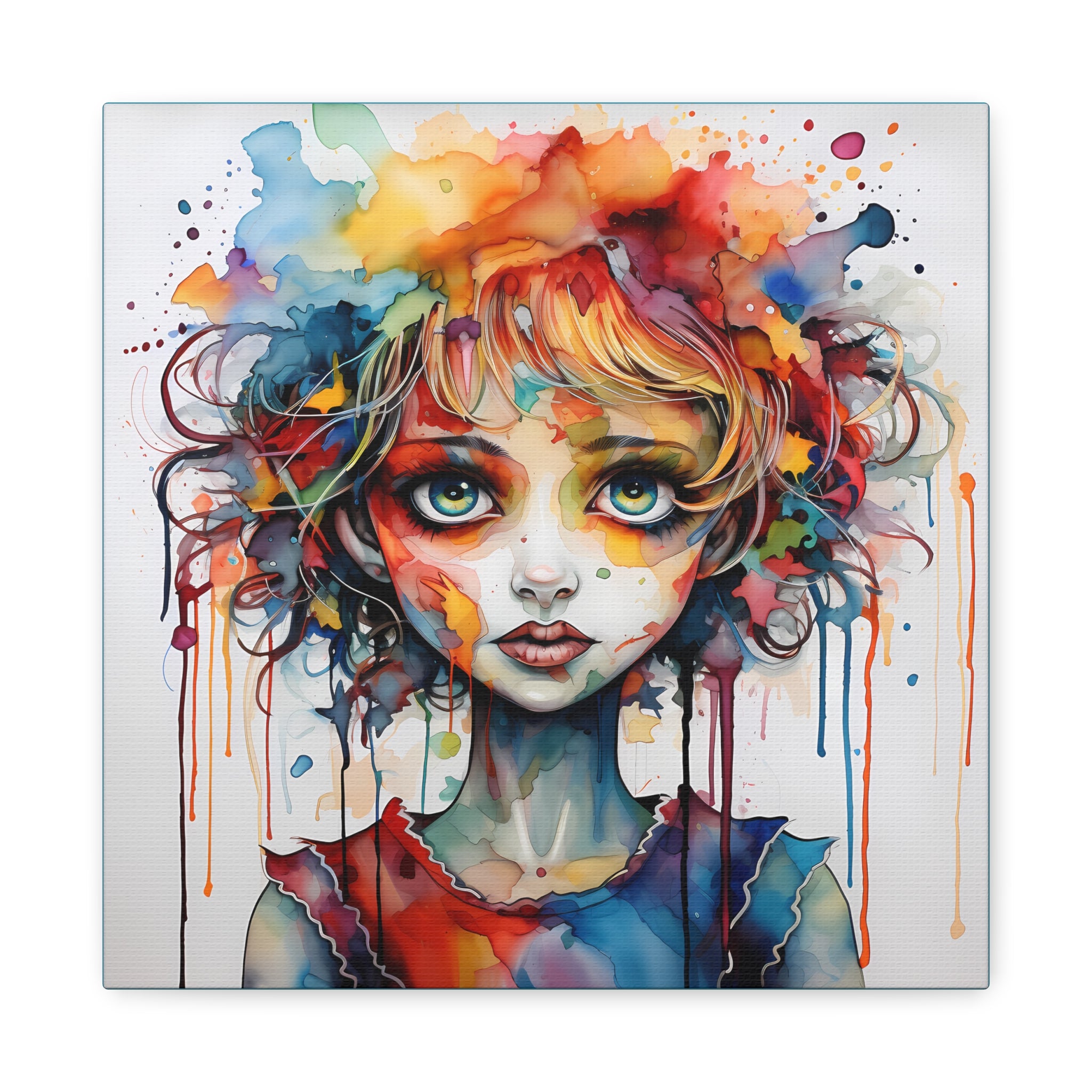 Creepy Doll Art Canvas Print, Vibrant Wall Decor, Unique Gift for Art Lovers, Whimsical Home Decoration, Perfect for Birthdays, Holidays