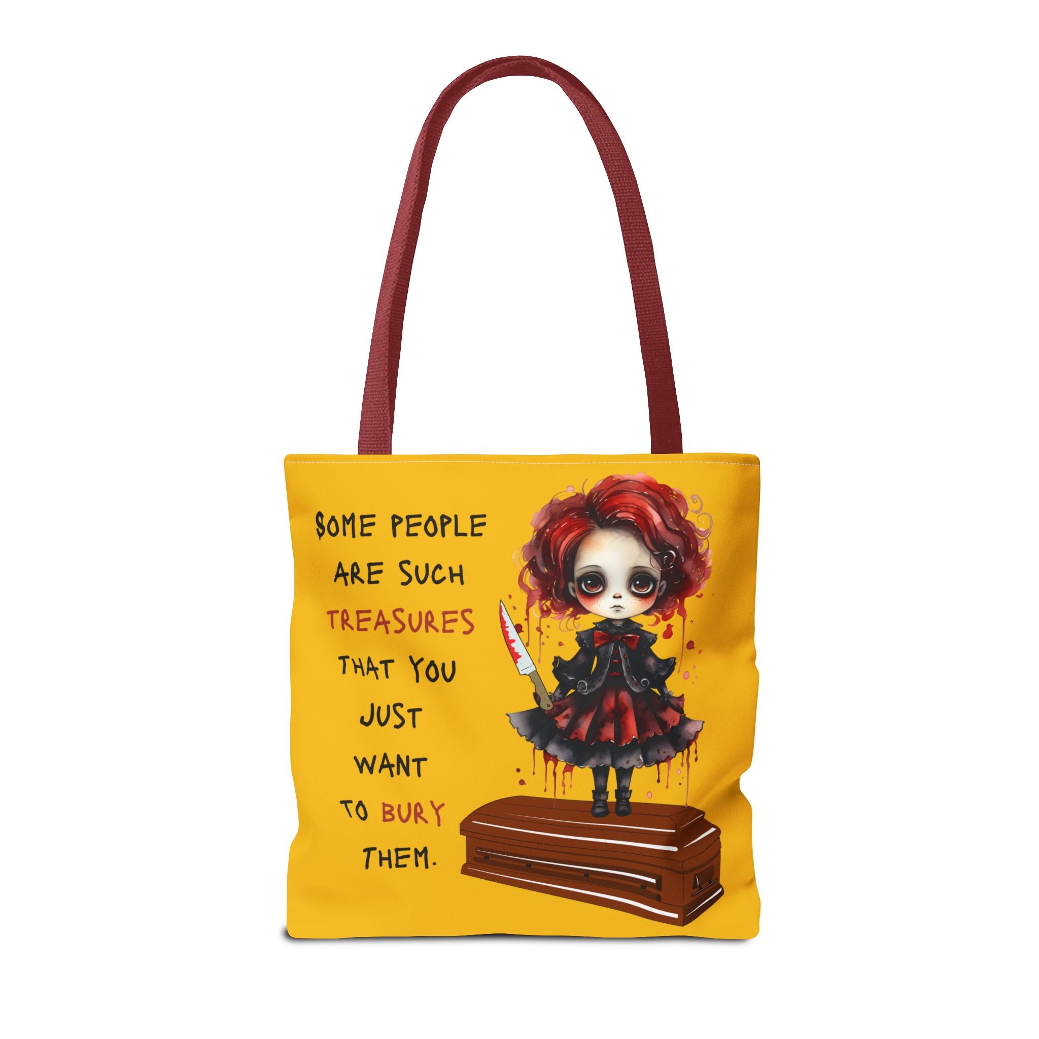 Creepy Doll Tote Bag with Quirky Artwork, Ideal for Halloween Decor, Gift for Alternative Fashion Lovers, Unique Shopper Bag, Spooky Gift