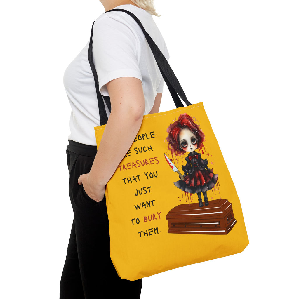 Creepy Doll Tote Bag with Quirky Artwork, Ideal for Halloween Decor, Gift for Alternative Fashion Lovers, Unique Shopper Bag, Spooky Gift