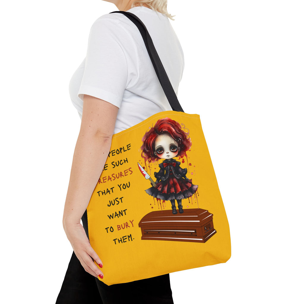 Creepy Doll Tote Bag with Quirky Artwork, Ideal for Halloween Decor, Gift for Alternative Fashion Lovers, Unique Shopper Bag, Spooky Gift