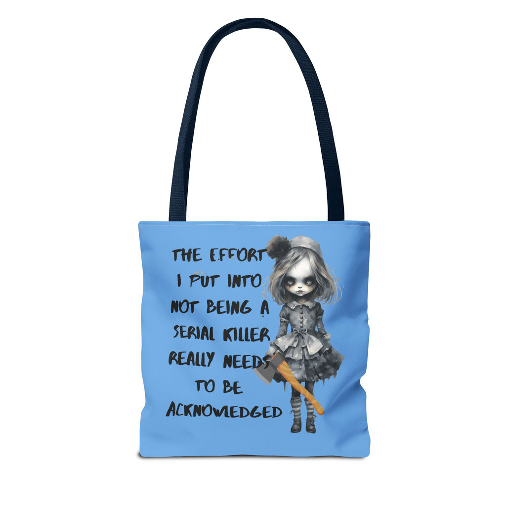 Creepy Doll Tote Bag, Playful Tote for Animal Lovers, Unique Gift, Eco-Friendly Shopping Bag, Fun Everyday Use, Cute Design