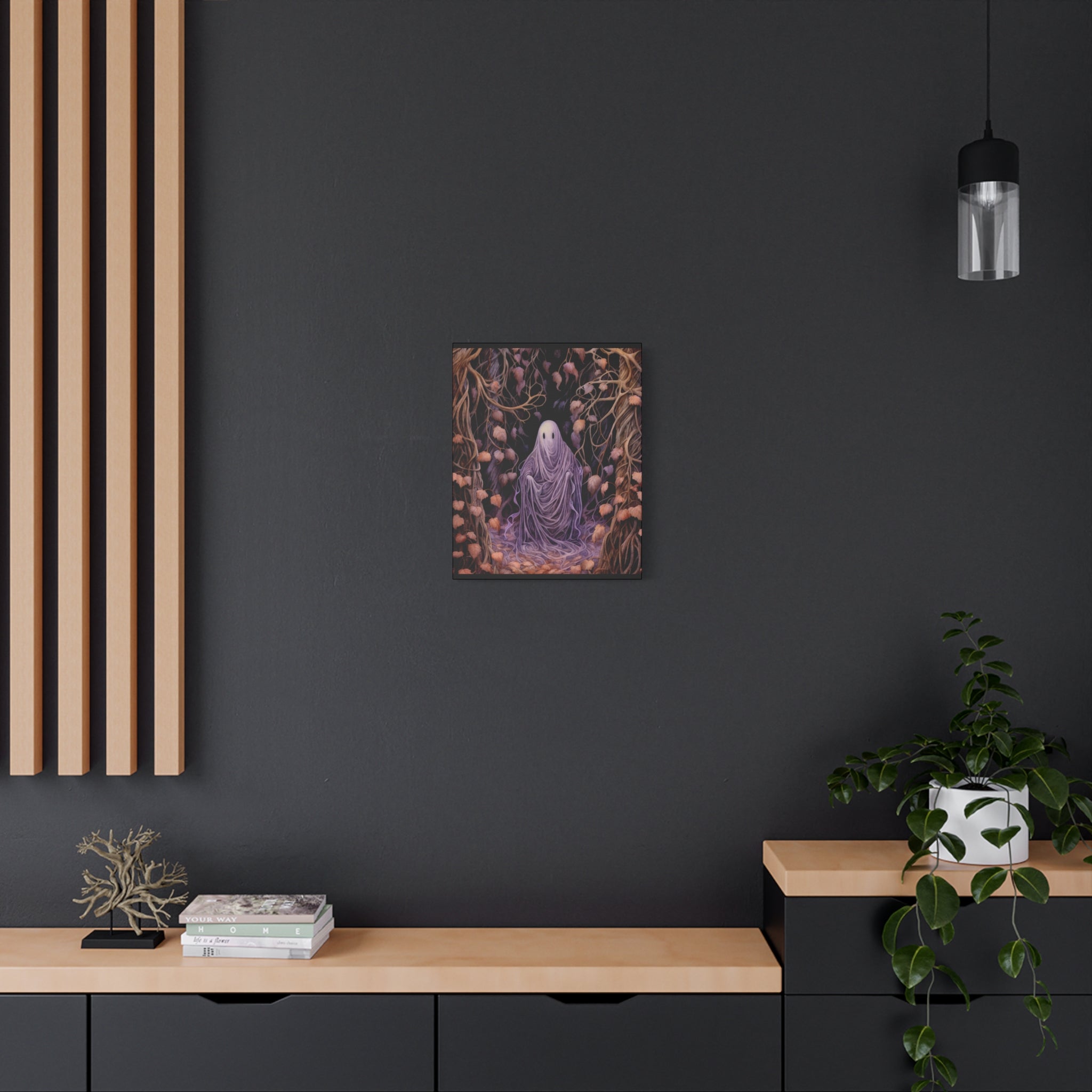 Mystical Ghost Art Canvas, Wall Decor, Haunted Home, Spooky Vibes, Halloween Decor, Unique Gift